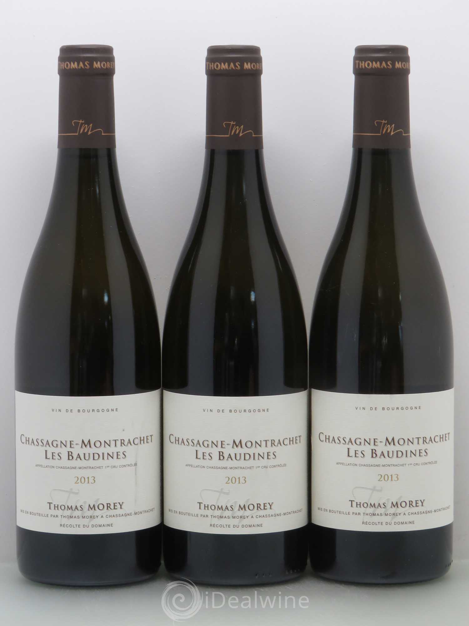 Chassagne-Montrachet 1er Cru Les Baudines Thomas Morey (sans prix de réserve) 2013 - Posten von 3 Flaschen - 0