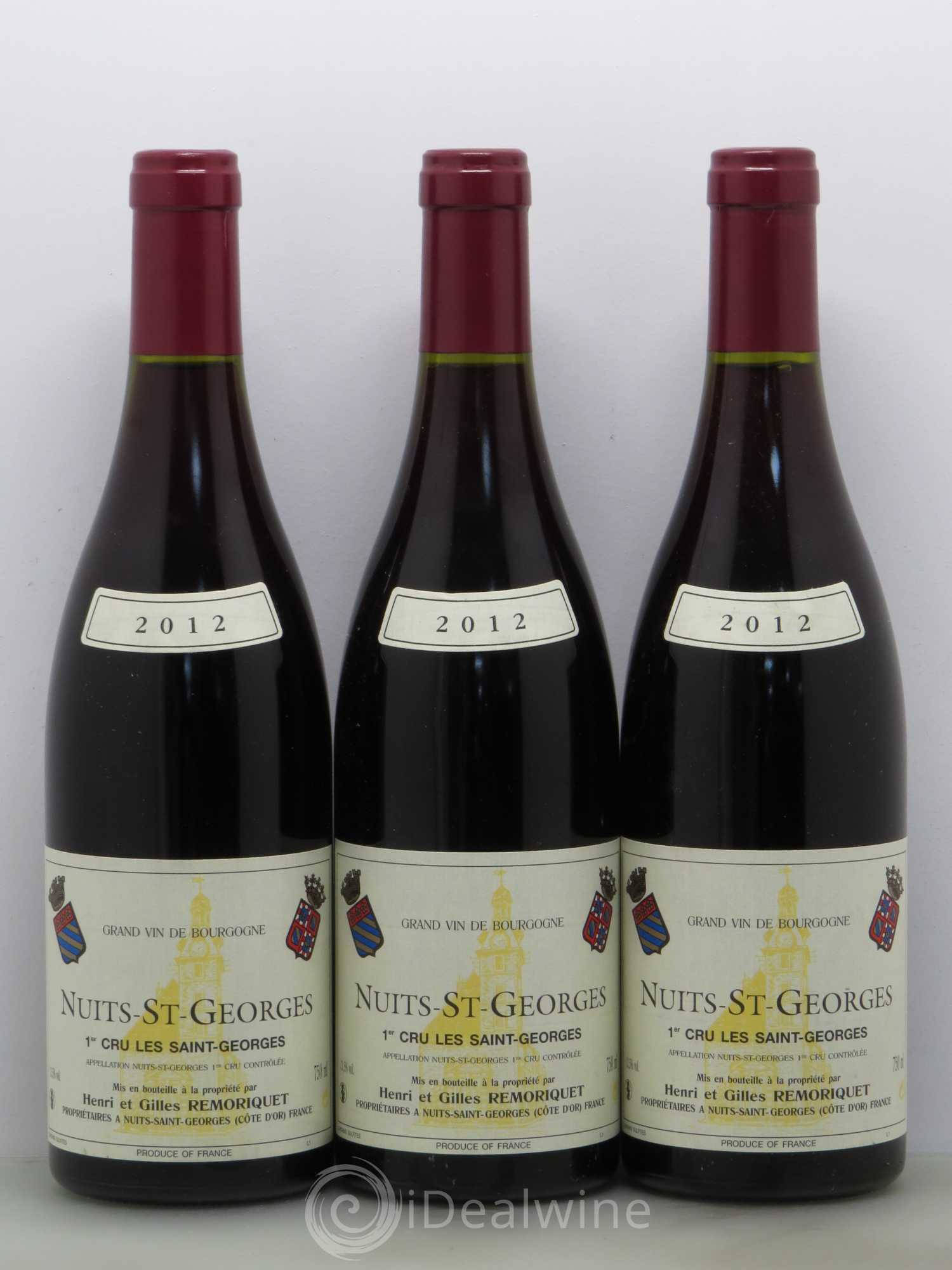 Nuits-Saint-Georges 1er Cru Les Saints Georges Gilles Remoriquet 2012 - Lot de 3 bouteilles - 0