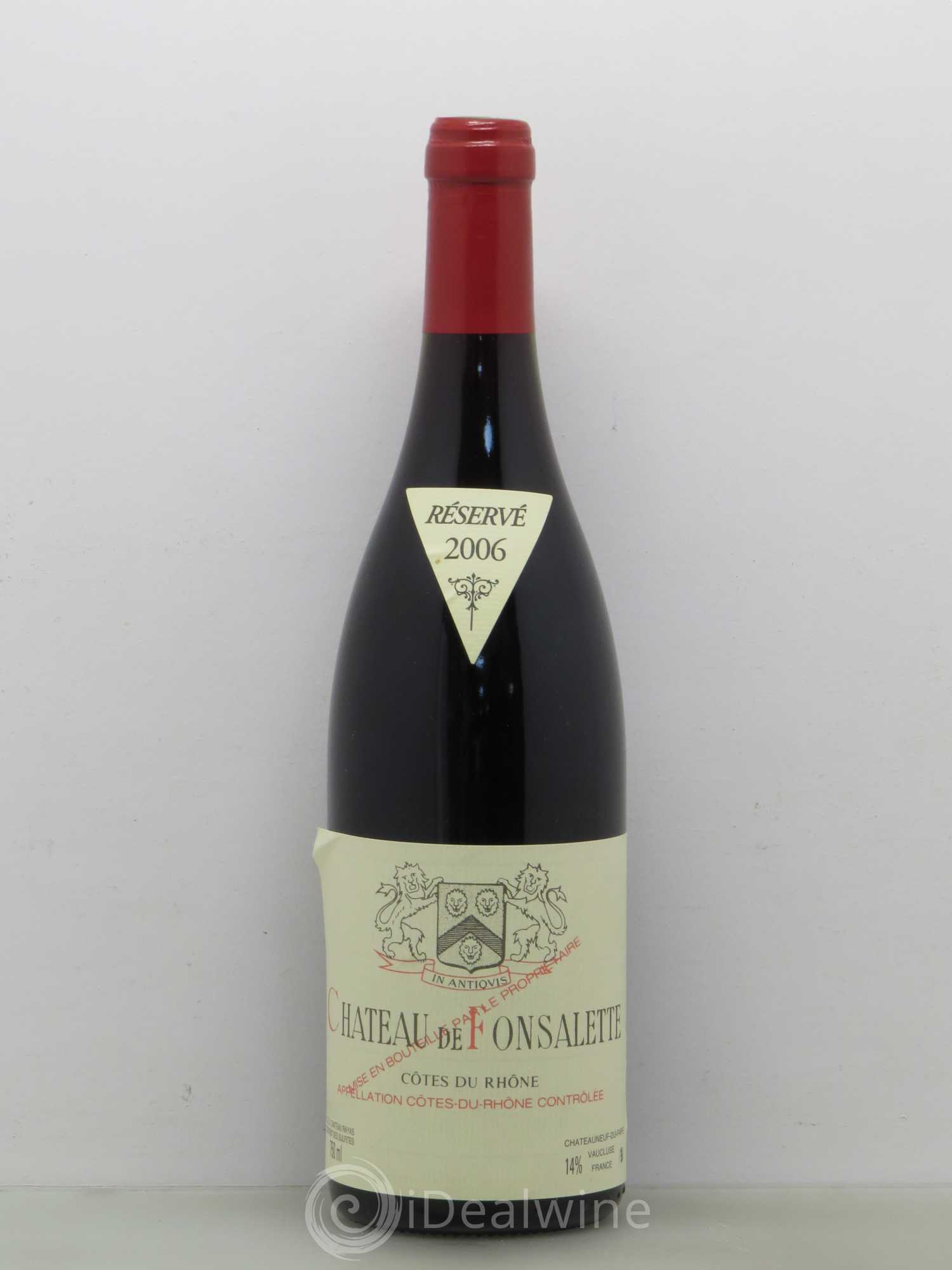 Côtes-du-Rhône Château de Fonsalette Emmanuel Reynaud 2006 - Lot de 1 bouteille - 0