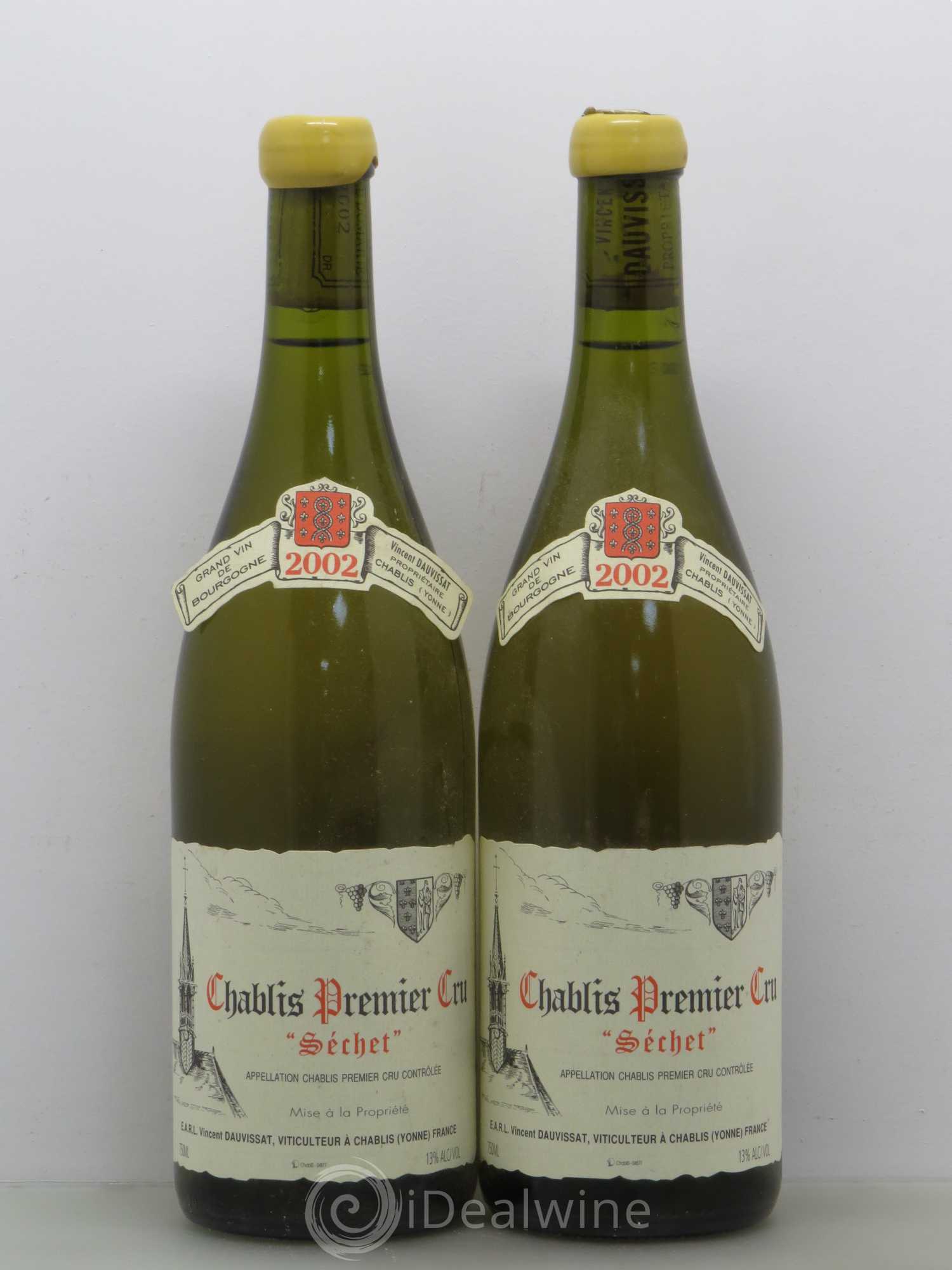 Chablis 1er Cru Séchet Vincent Dauvissat (Domaine) 2002 - Lot de 2 bouteilles - 0