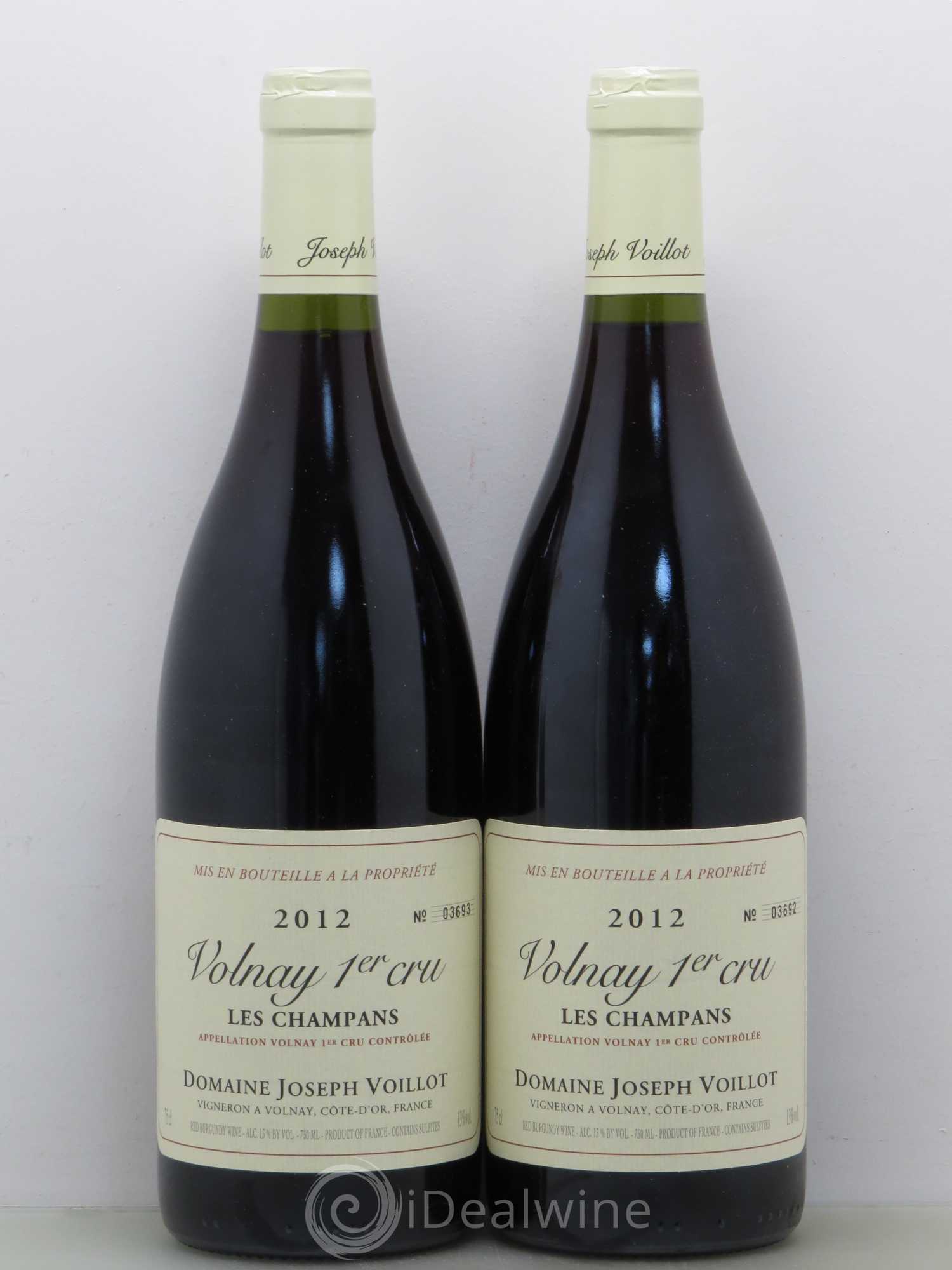 Volnay 1er Cru Les Champans J Voillot 2012 - Posten von 2 Flaschen - 0