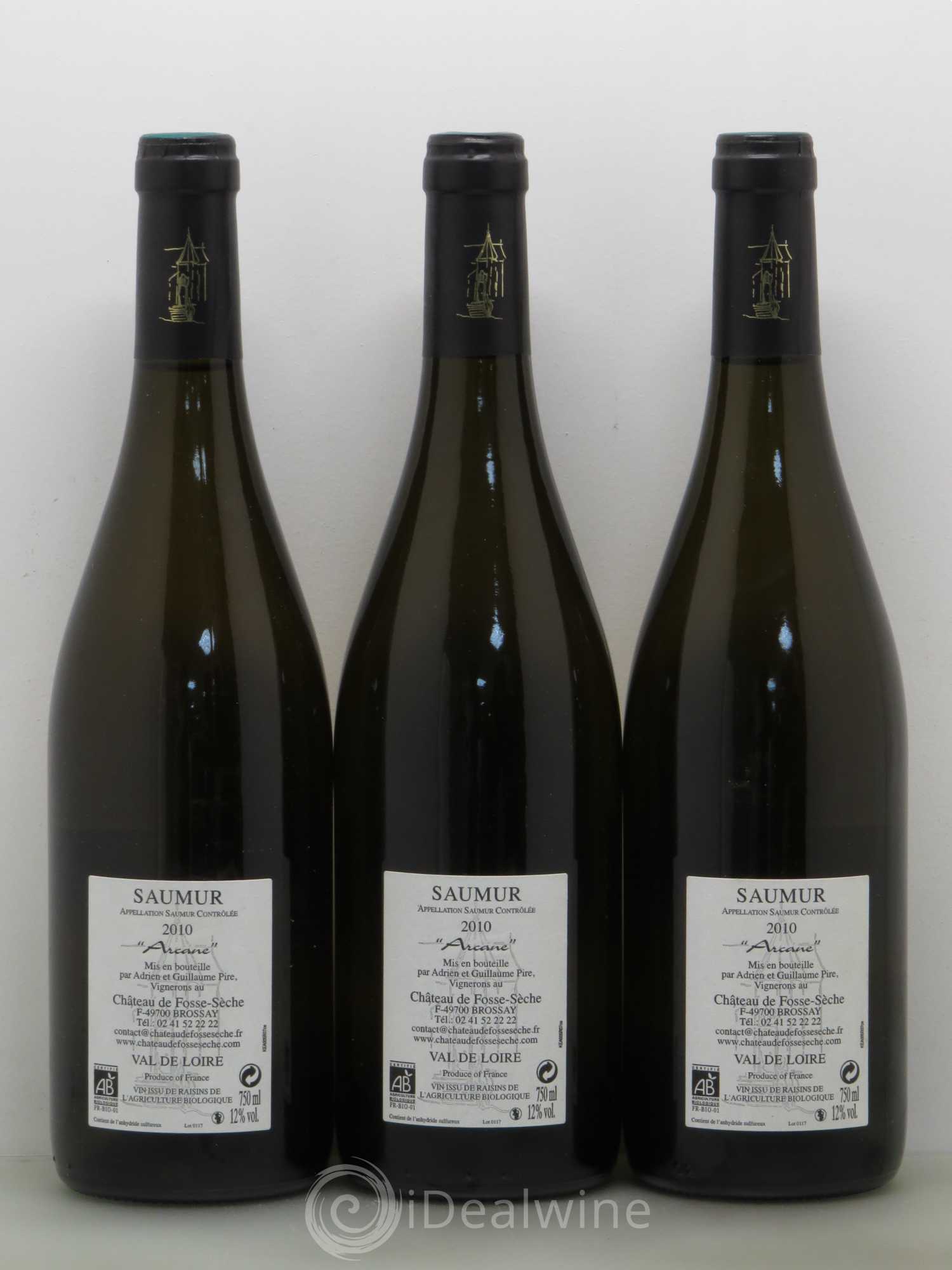 Saumur Arcane - Château De Fosse Seche 2010 - Lot de 3 bouteilles - 1