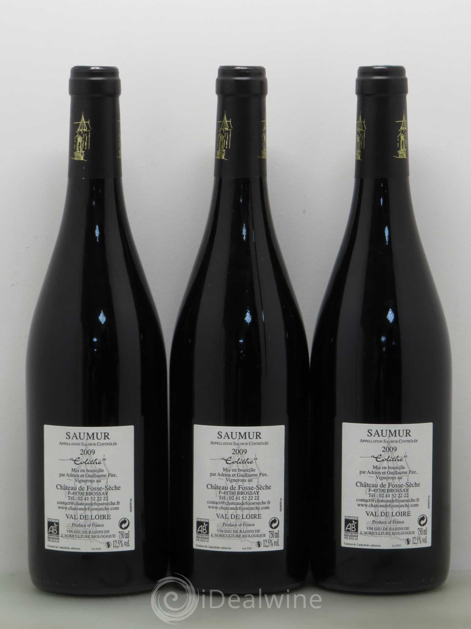 Saumur Eolithe Château de Fosse-Sèche 2009 - Lot de 3 bouteilles - 1