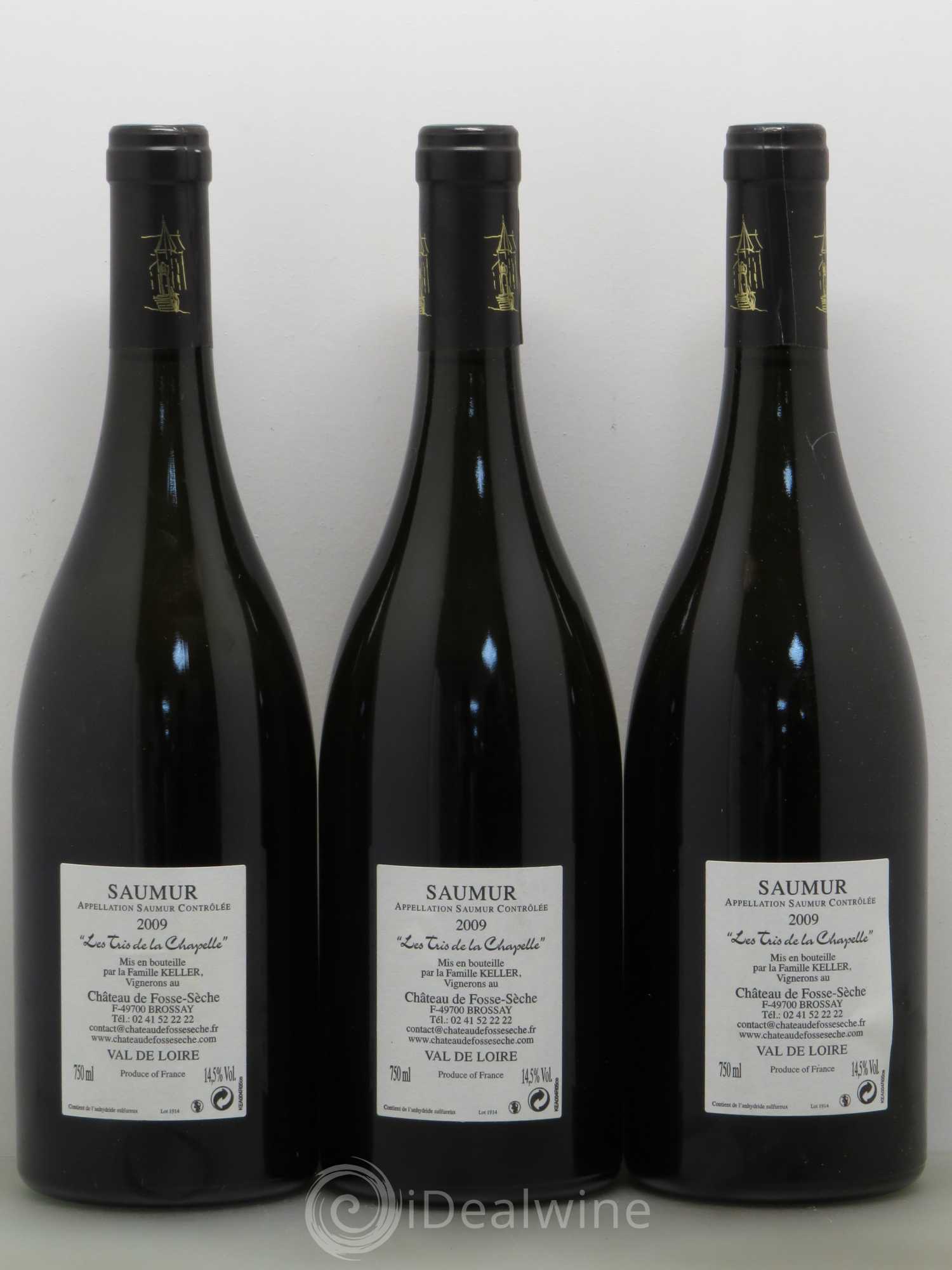 Saumur Les Tris De La Chapelle Château De Fosse Seche 2009 - Posten von 3 Flaschen - 1
