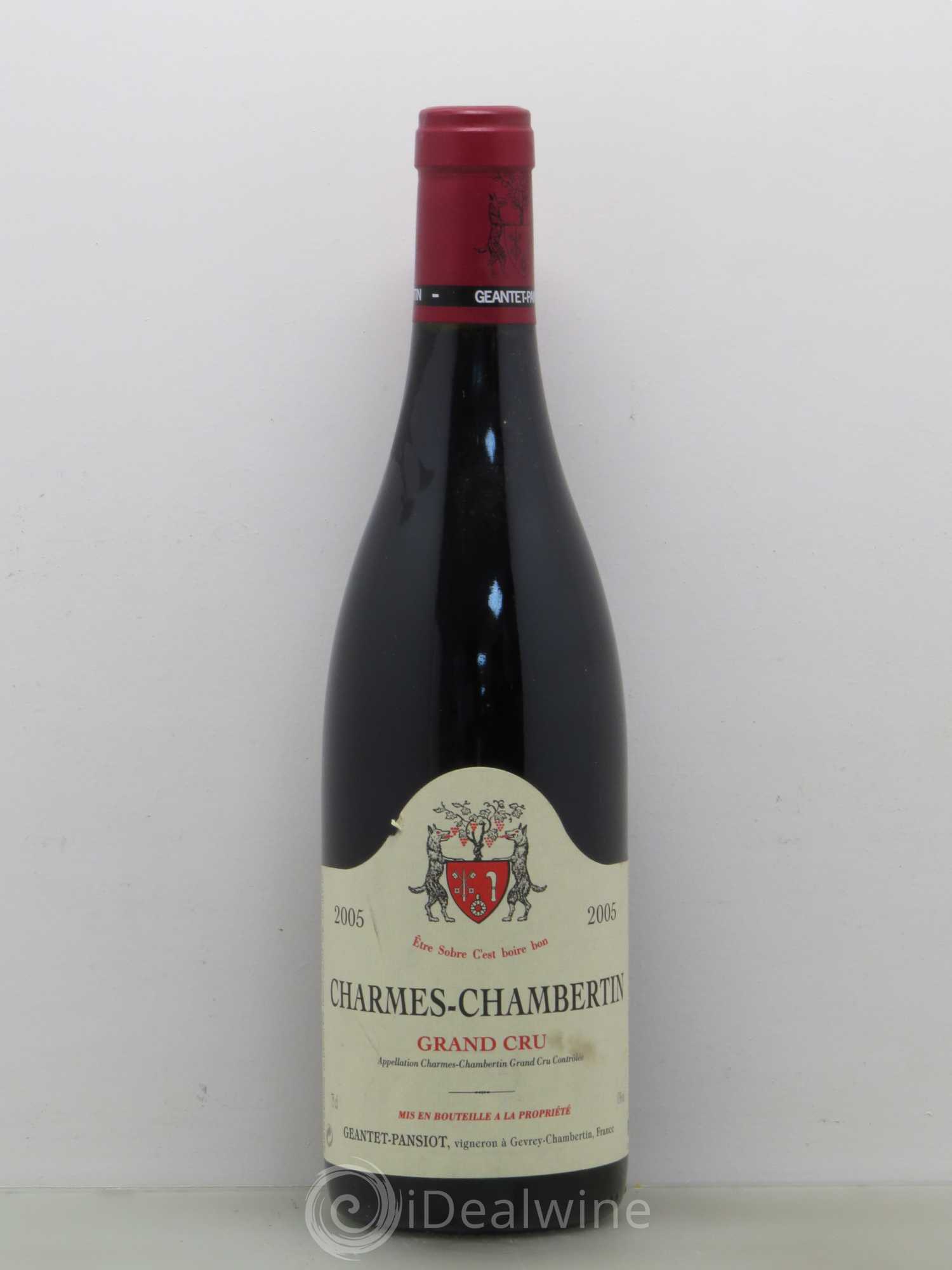 Charmes-Chambertin Grand Cru Geantet-Pansiot 2005 - Lot de 1 bouteille - 0