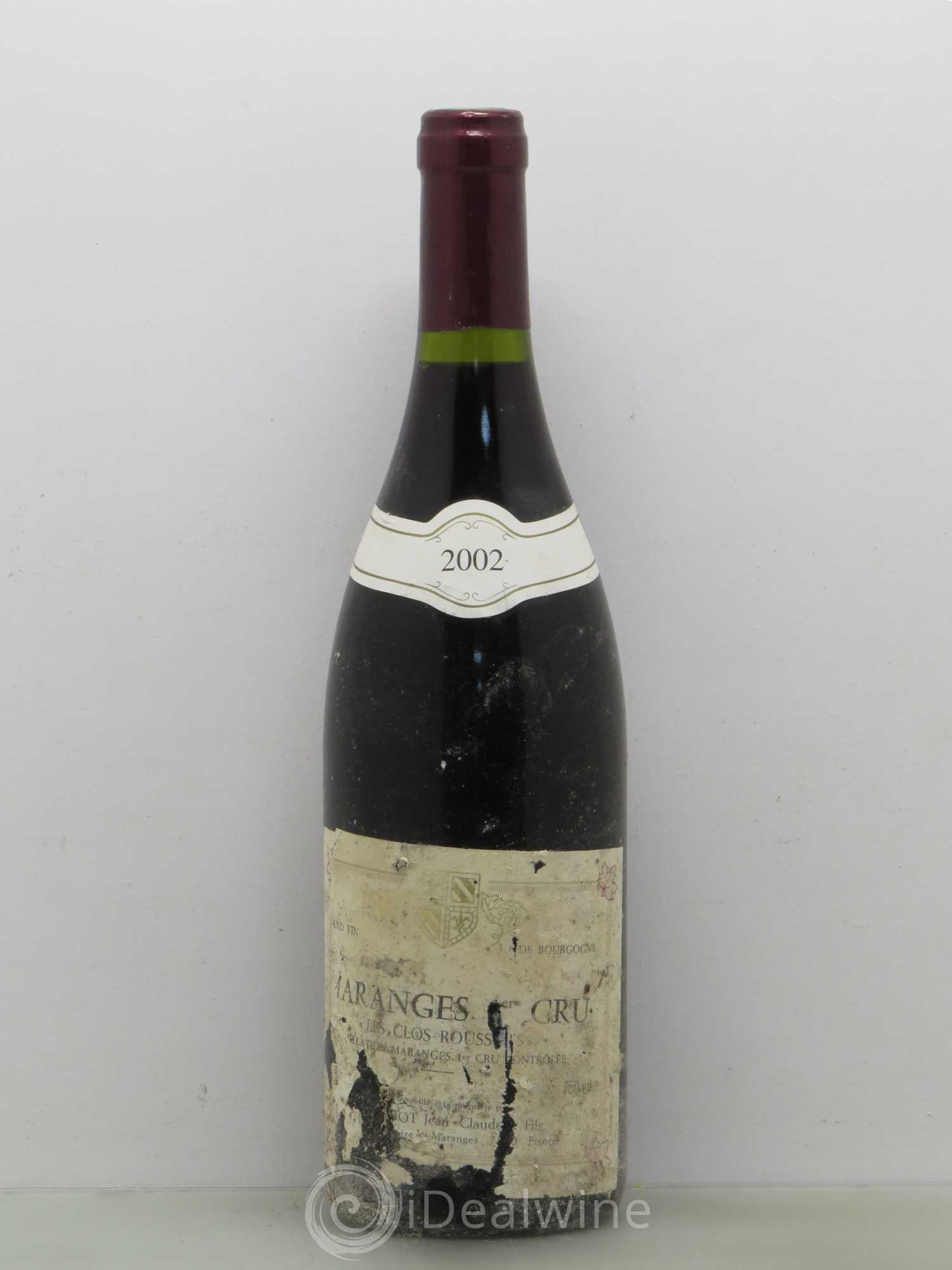 Maranges 1er Cru Les Clos Roussots Regnaudot 2002 - Lot de 1 bouteille - 0