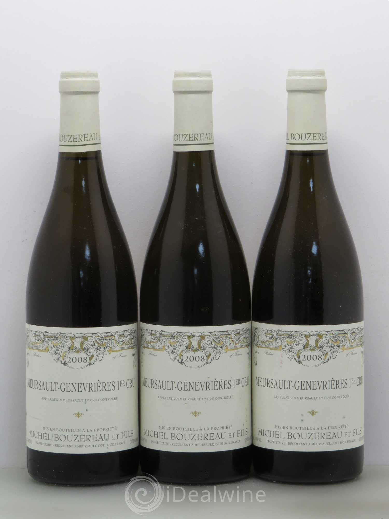 Meursault 1er Cru Les Genevrières Michel Bouzereau et Fils (Domaine) 2008 - Lot de 3 bouteilles - 0