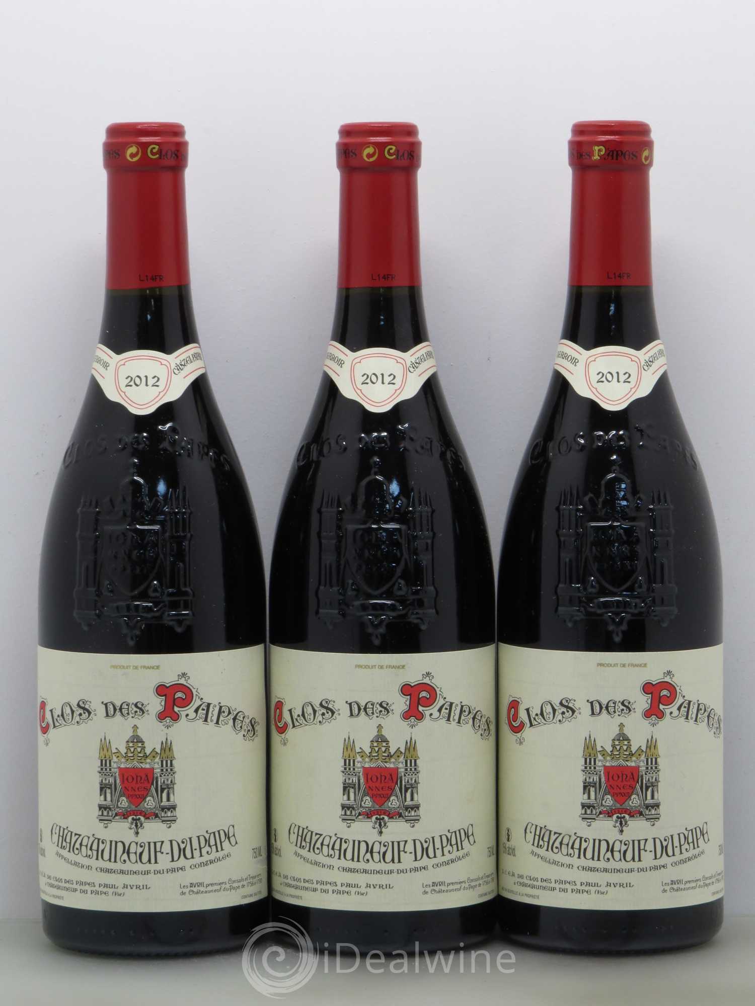 Châteauneuf-du-Pape Clos des Papes - Paul Avril 2012 - Lot de 6 bouteilles - 1