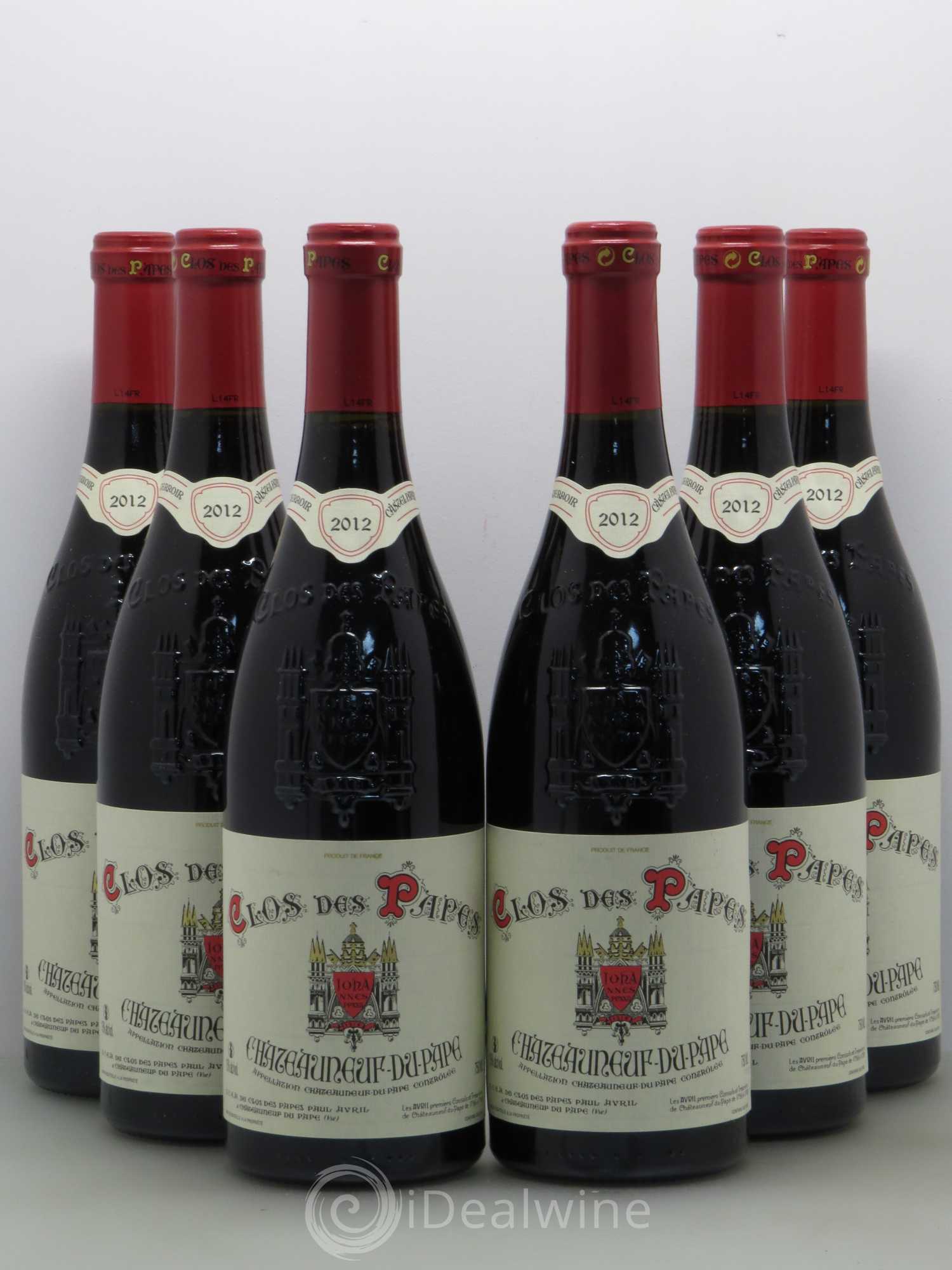 Châteauneuf-du-Pape Clos des Papes - Paul Avril 2012 - Lot de 6 bouteilles - 0