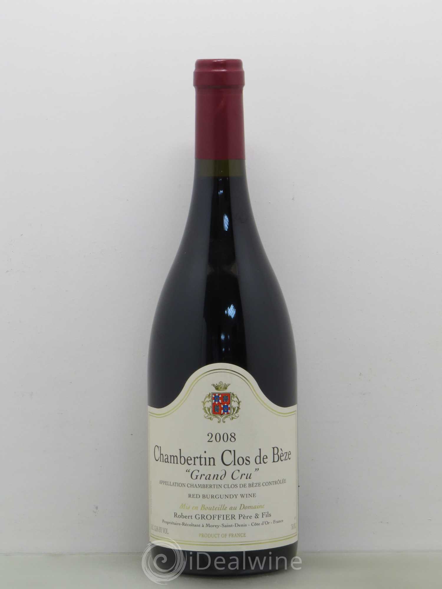 Chambertin Clos de Bèze Grand Cru Robert Groffier Père & Fils (Domaine) 2008 - Lot de 1 bouteille - 0