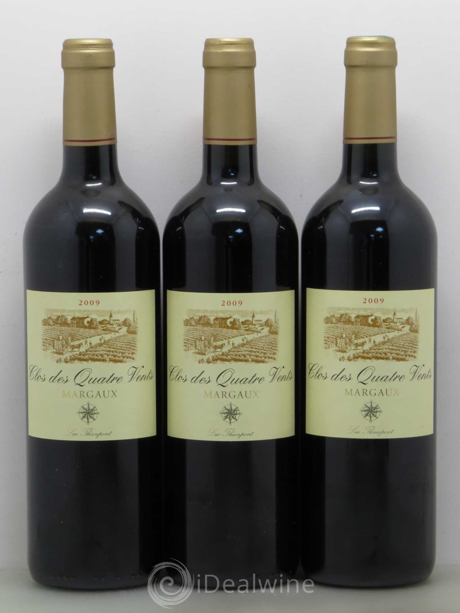 Bordeaux Clos des 4 vents Margaux (sans prix de réserve) 2009 - Posten von 5 Flaschen - 1