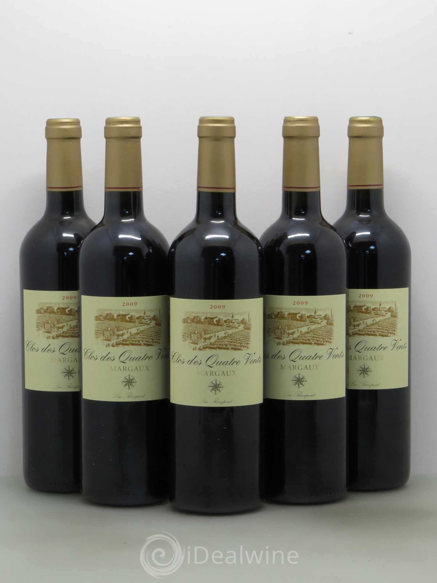 Bordeaux Clos des 4 vents Margaux (sans prix de réserve) 2009 - Posten von 5 Flaschen - 0