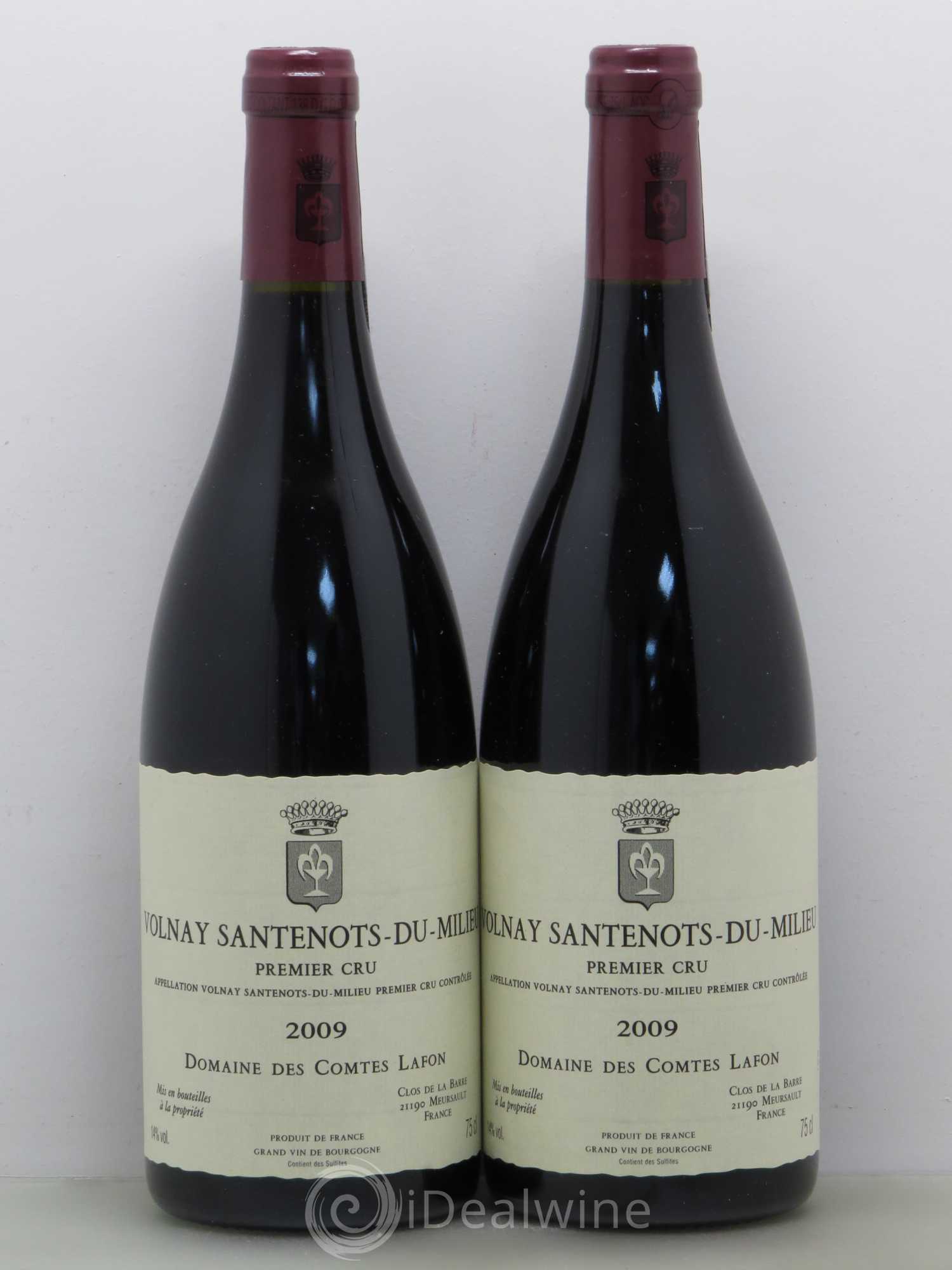 Volnay 1er Cru Santenots du Milieu Comtes Lafon (Domaine des) 2009 - Lot de 2 bouteilles - 0