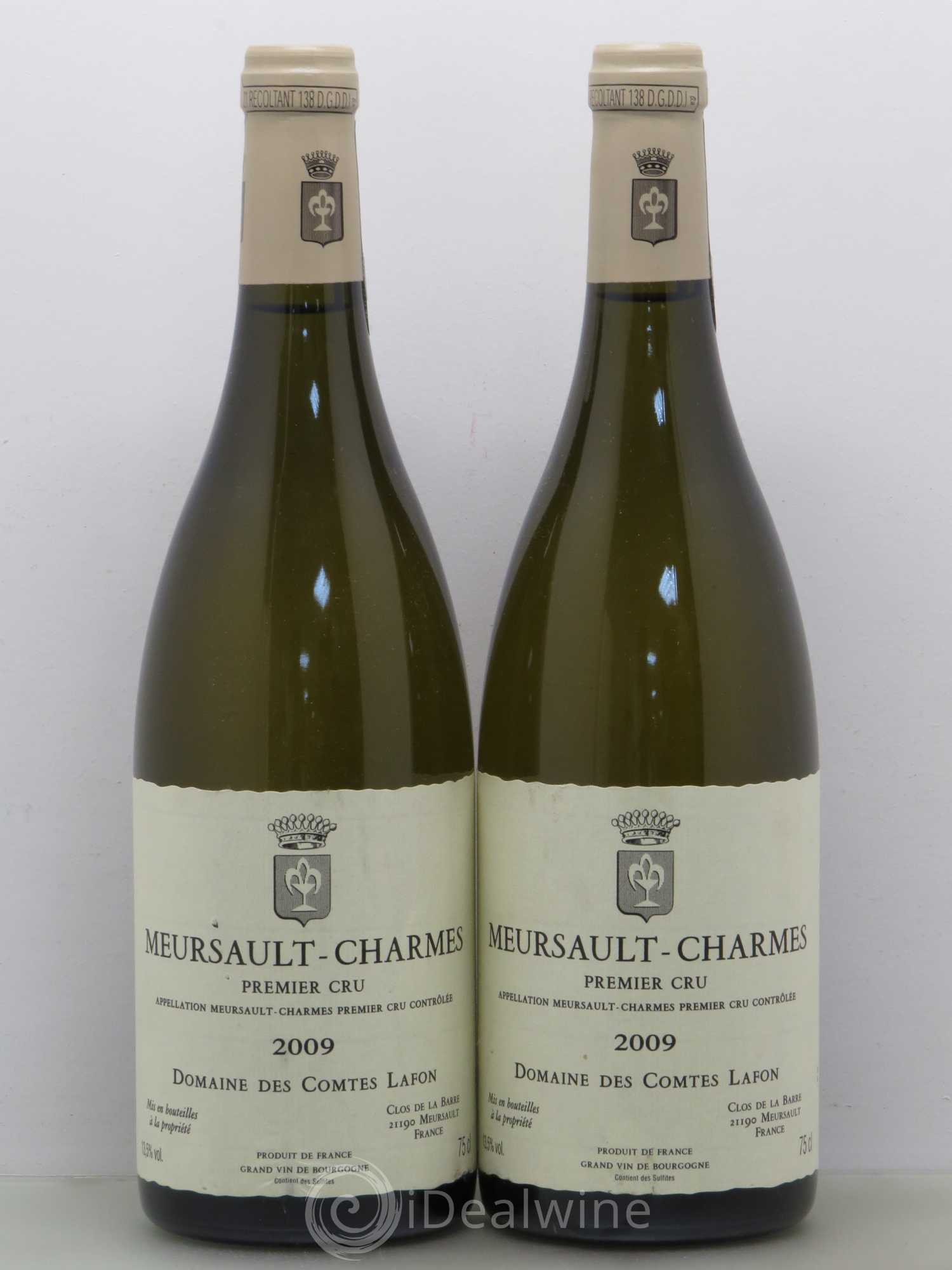 Meursault 1er Cru Charmes Comtes Lafon (Domaine des) 2009 - Lot de 2 bouteilles - 0