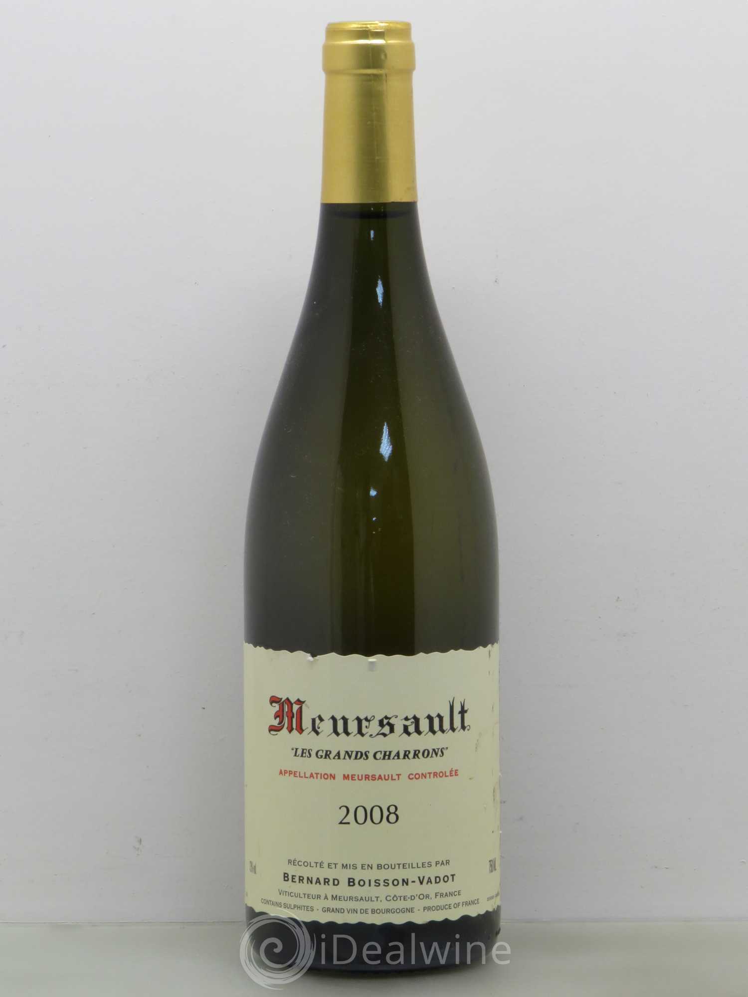 Meursault Les Grands Charrons Boisson-Vadot (Domaine) 2008 - Lot de 1 bouteille - 0
