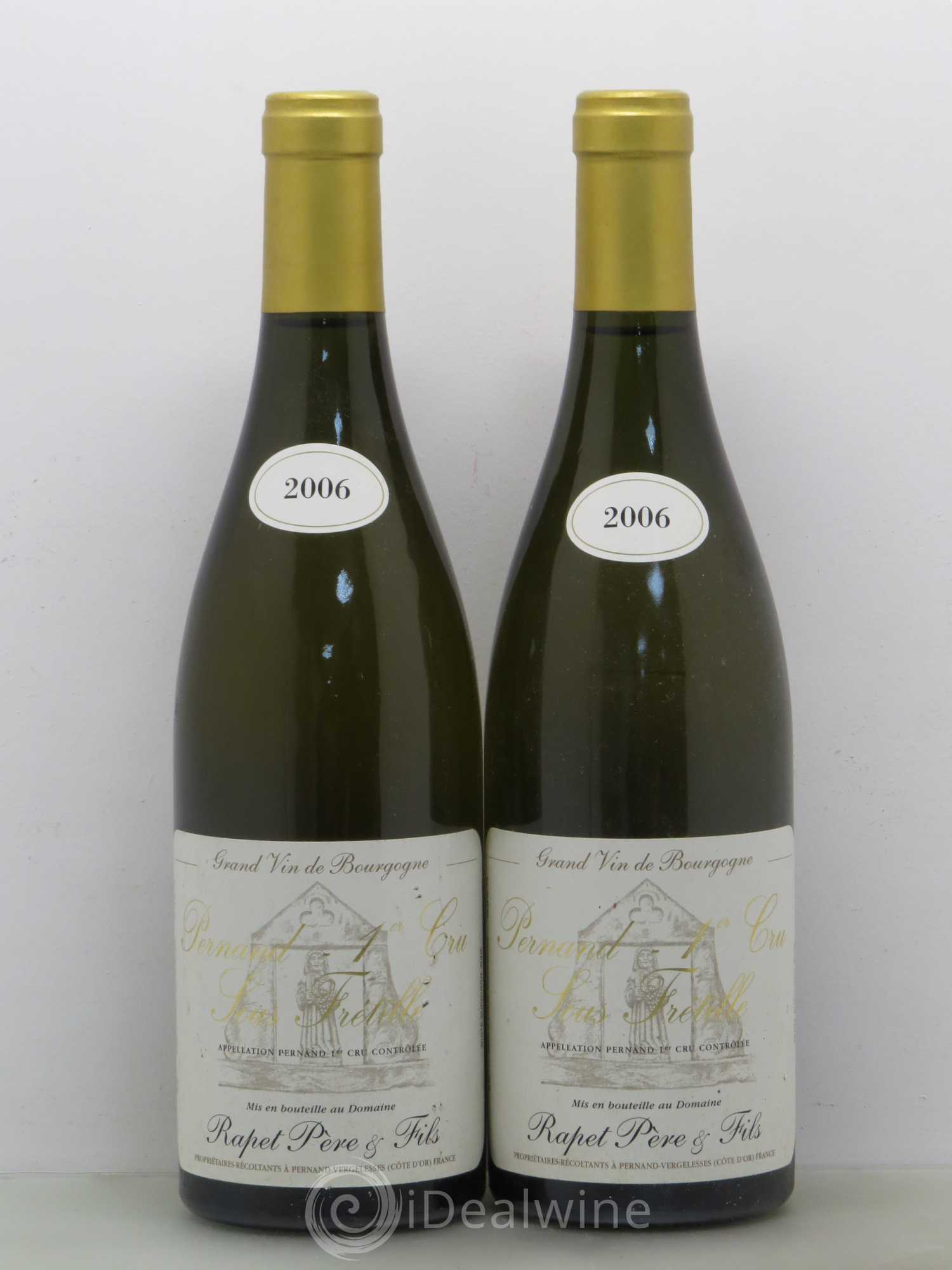 Pernand-Vergelesses 1er Cru Sous Fretille Rapet 2006 - Posten von 2 Flaschen - 0