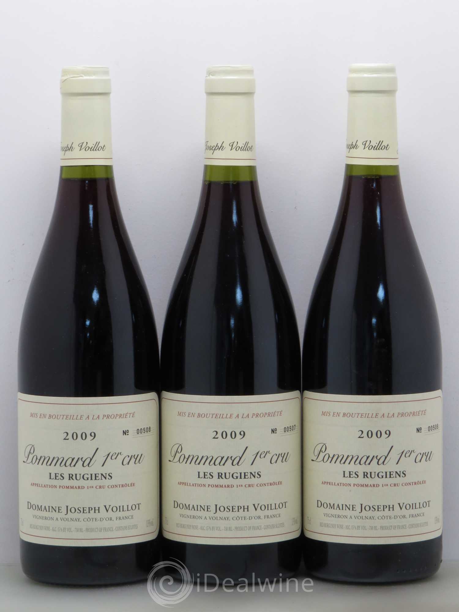 Pommard 1er Cru Les Rugiens J Voillot 2009 - Lot de 3 bouteilles - 0