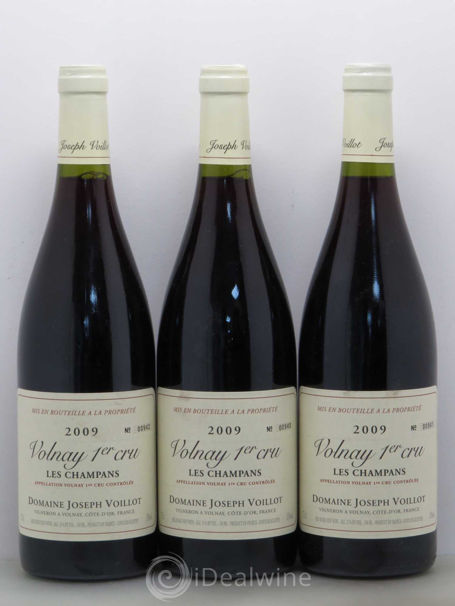 Volnay 1er Cru Les Champans J Voillot 2009 - Posten von 3 Flaschen - 0