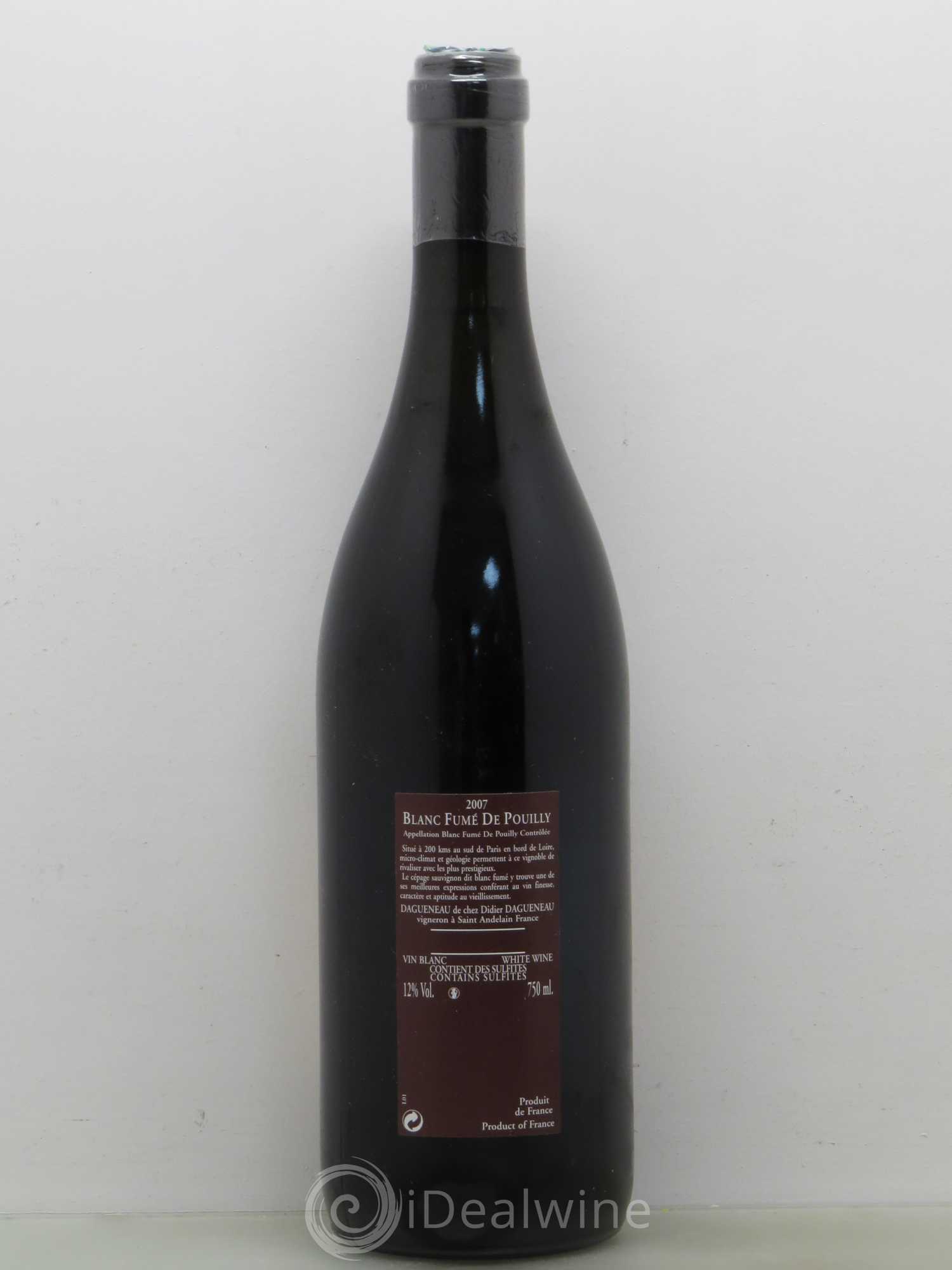 Vin de France (anciennement Pouilly-Fumé) Pur Sang Dagueneau (Domaine Didier - Louis-Benjamin) 2007 - Lot de 1 bouteille - 1
