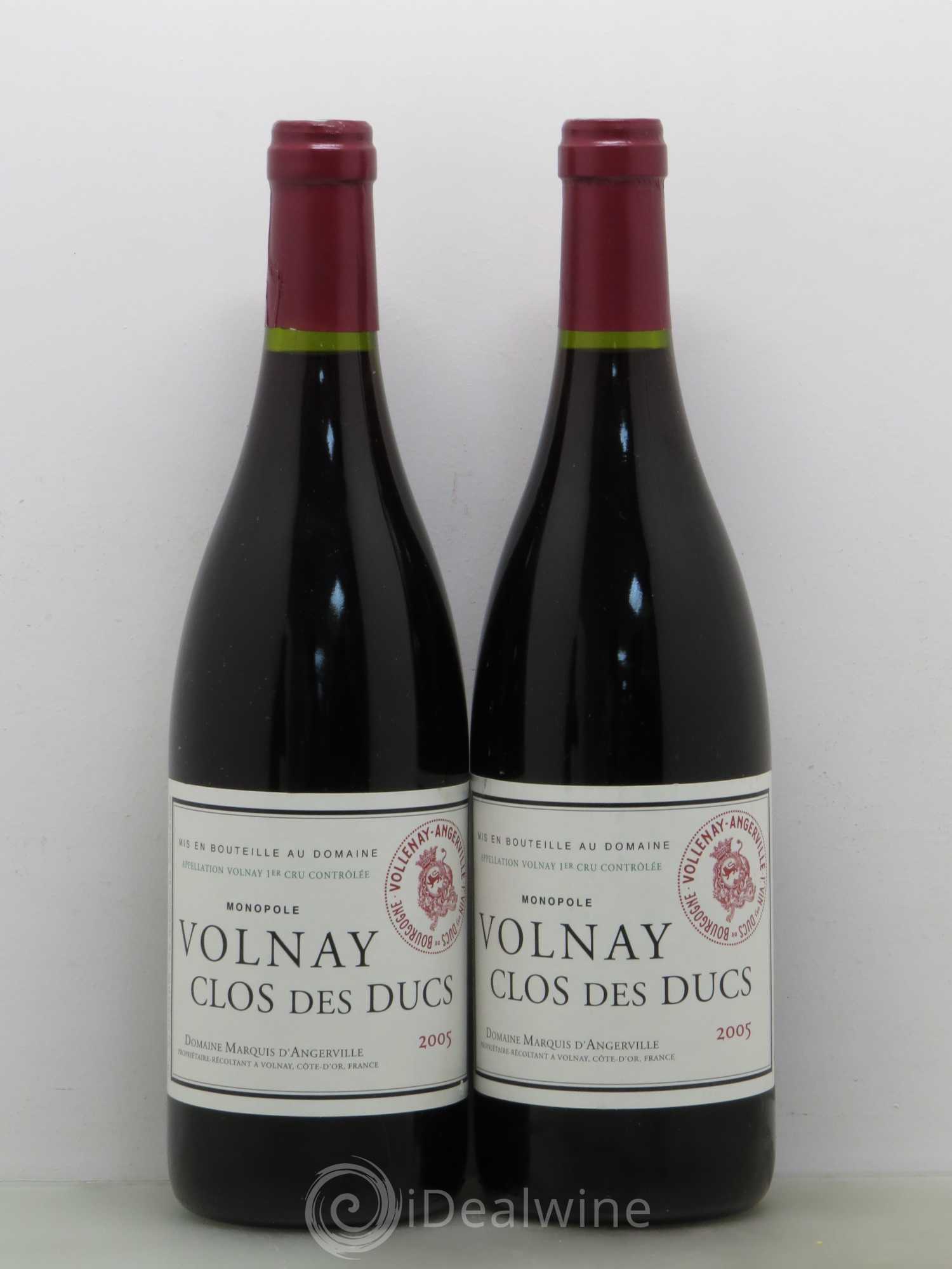 Volnay 1er Cru Clos des Ducs Marquis d'Angerville (Domaine) 2005 - Lot de 2 bouteilles - 0