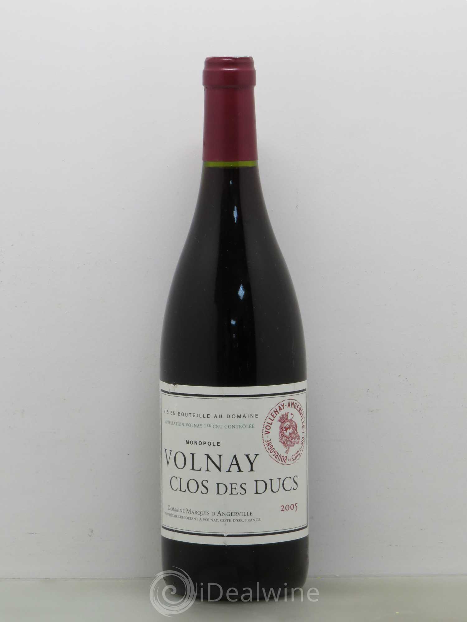 Volnay 1er Cru Clos des Ducs Marquis d'Angerville (Domaine) 2005 - Lot de 1 bouteille - 0
