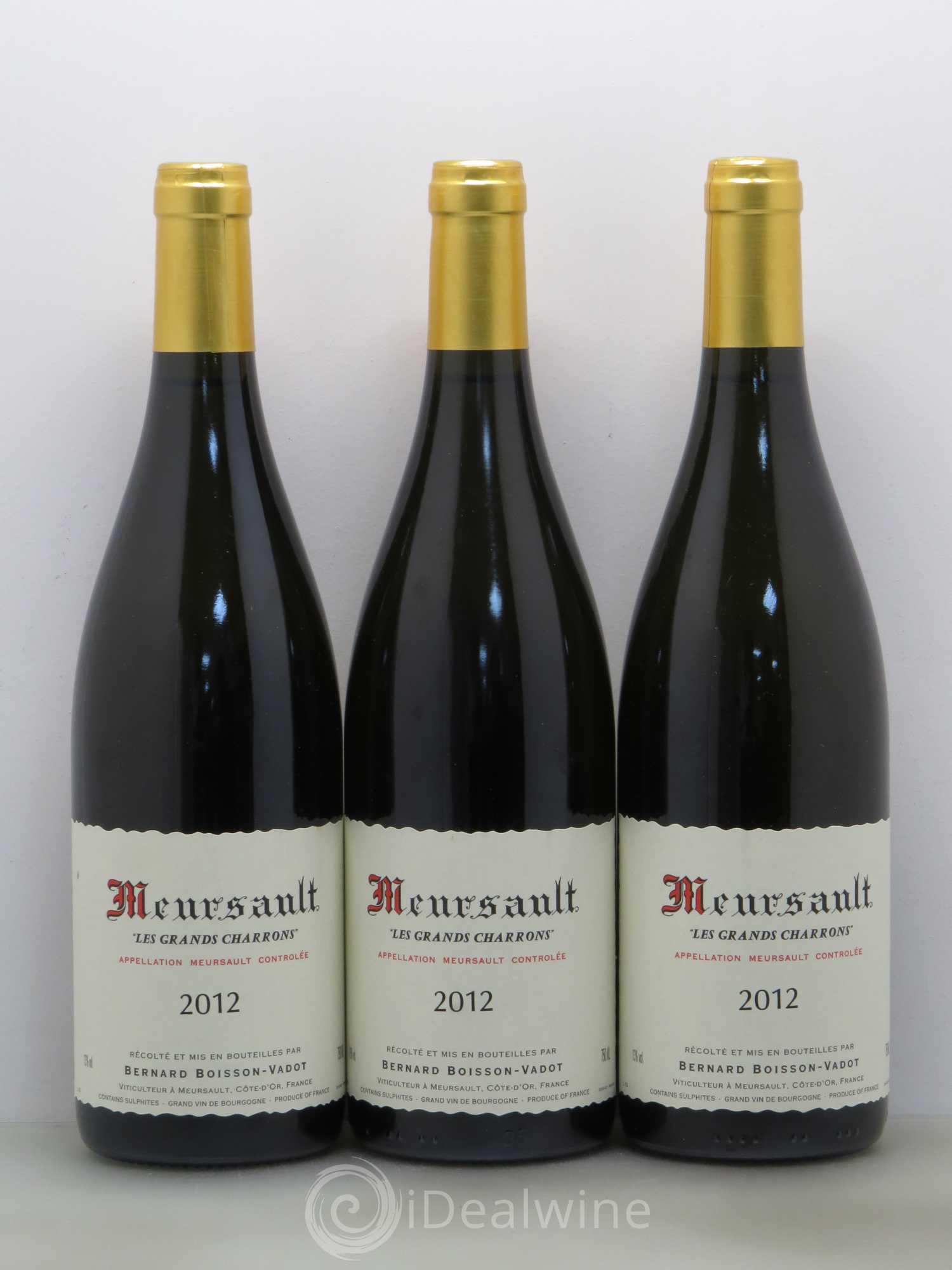 Meursault Les Grands Charrons Boisson-Vadot (Domaine) 2012 - Lot de 3 bouteilles - 0