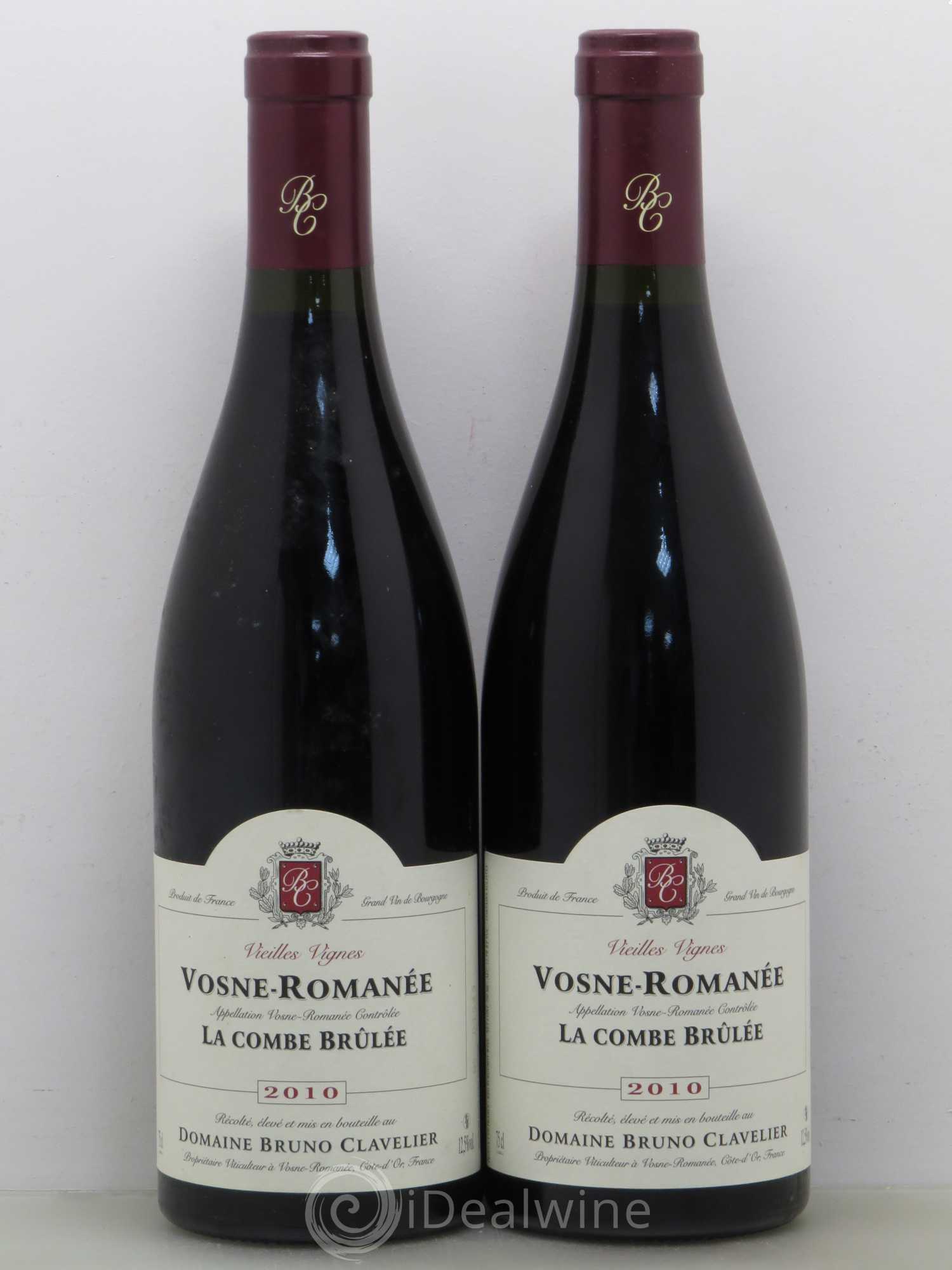 Vosne-Romanée Vieilles vignes La Combe Brûlée Bruno Clavelier 2010 - Lot de 2 bouteilles - 0