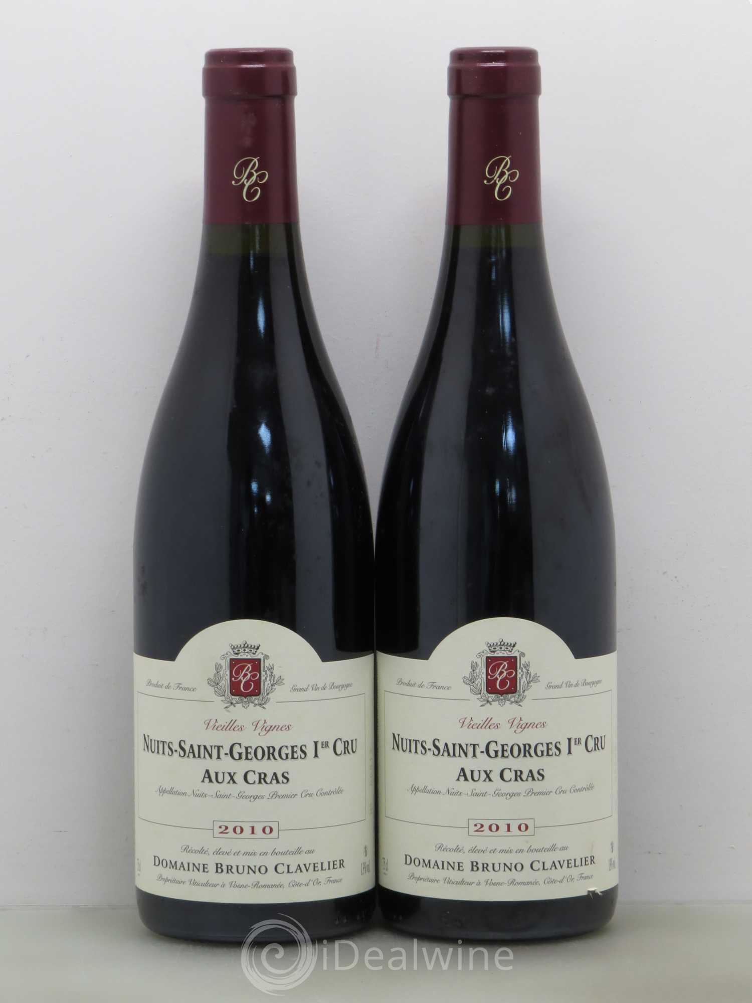 Nuits-Saint-Georges 1er Cru Aux Cras Vieilles Vignes Bruno Clavelier 2010 - Lot de 2 bouteilles - 0