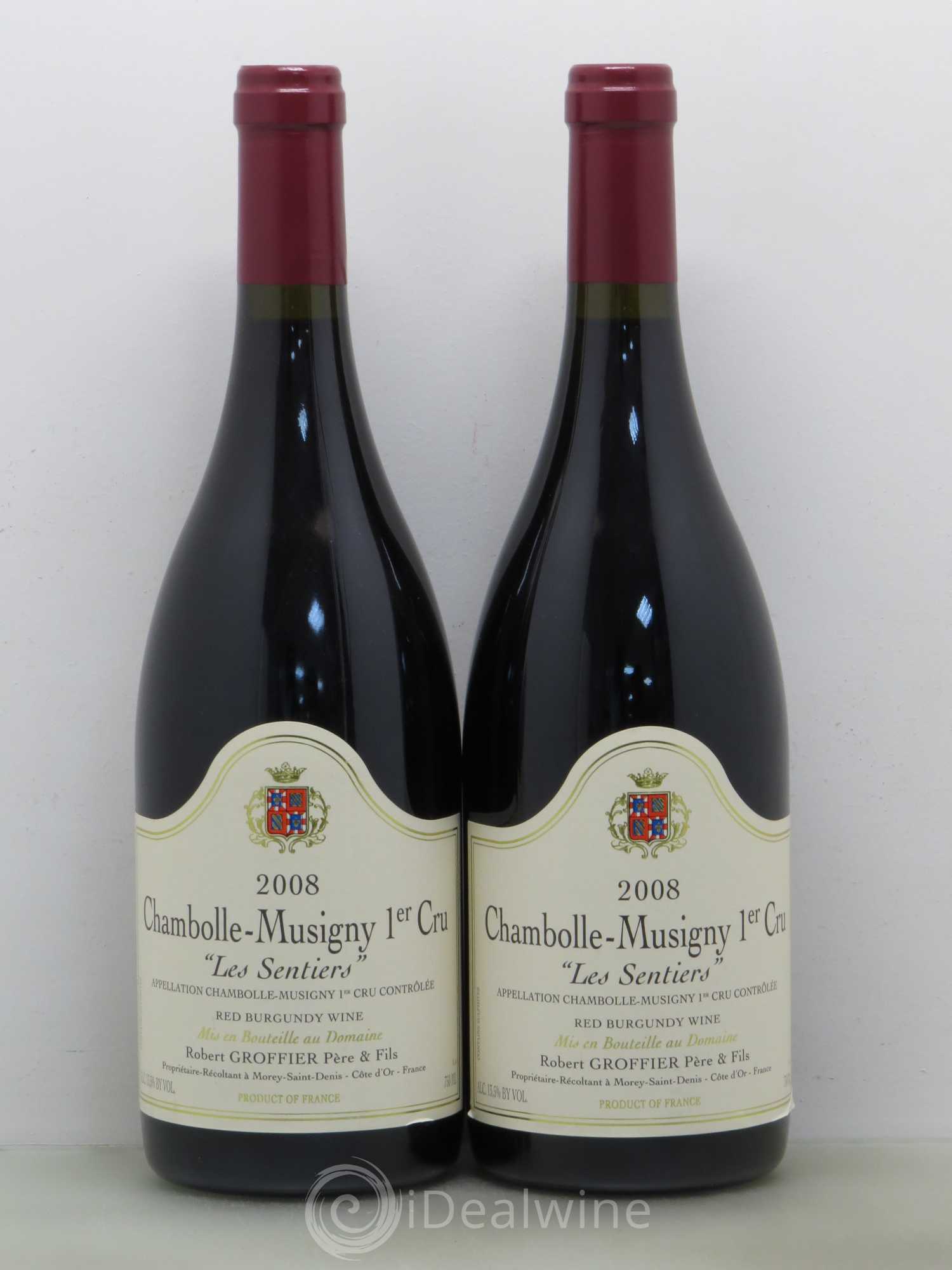 Chambolle-Musigny 1er Cru Les Sentiers Robert Groffier Père & Fils (Domaine) 2008 - Lot de 2 bouteilles - 0