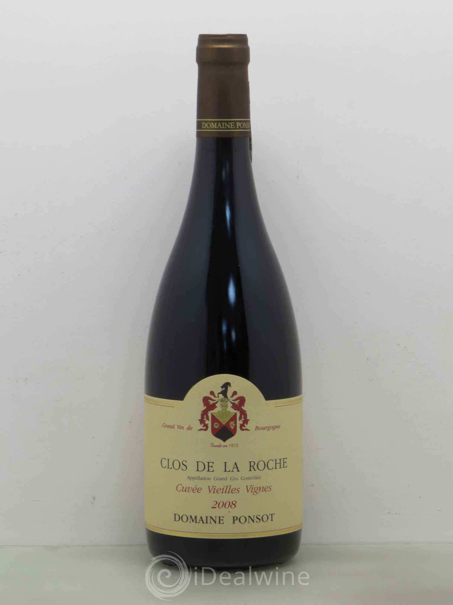 Clos de la Roche Grand Cru Vieilles Vignes Ponsot (Domaine) 2008 - Lot de 1 bouteille - 0