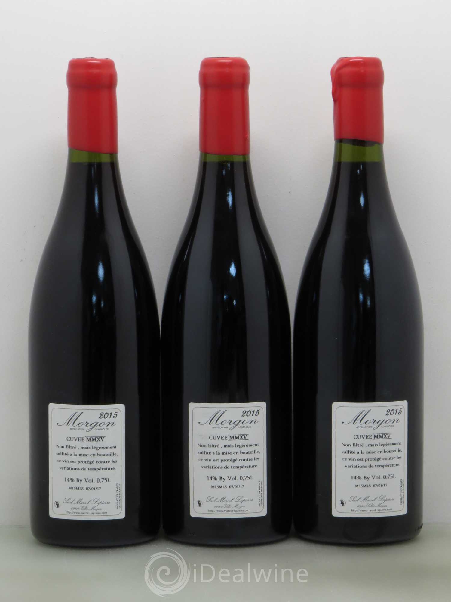 Morgon Marcel Lapierre (Domaine) 2015 - Lot de 3 bouteilles - 1