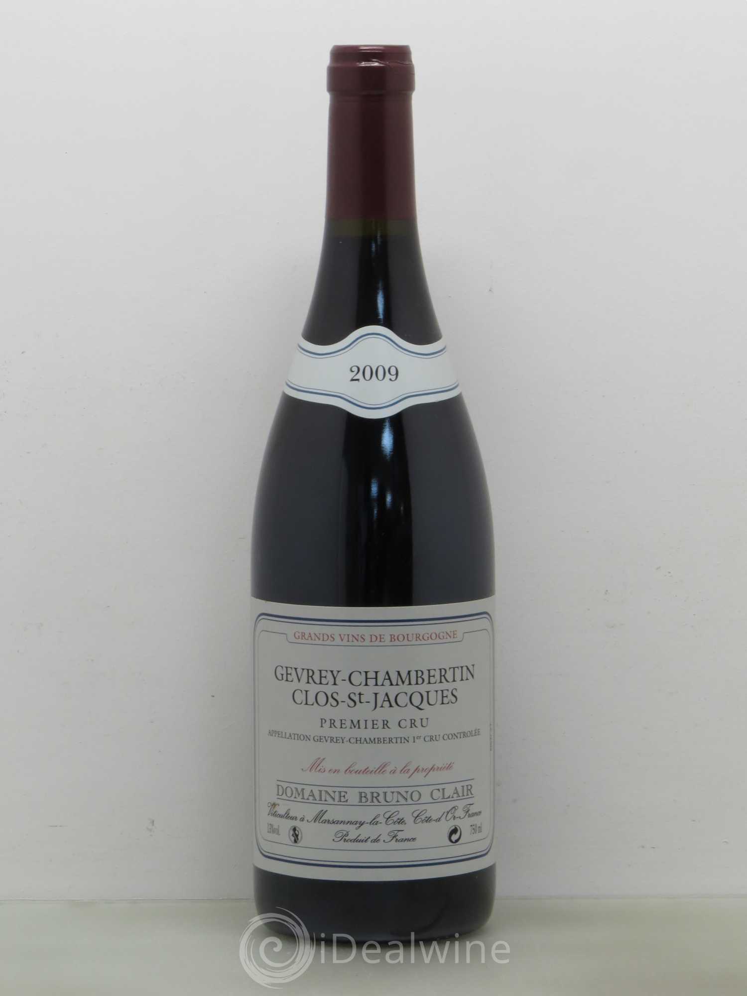 Gevrey-Chambertin 1er Cru Clos Saint-Jacques Bruno Clair (Domaine) 2009 - Lot de 1 bouteille - 0