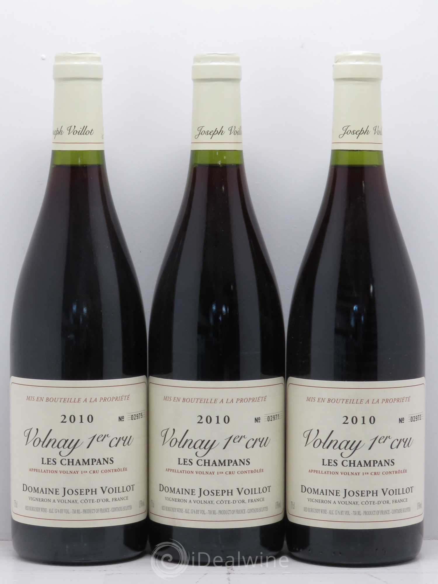 Volnay 1er Cru les Champans Joseph Voillot (Domaine) 2010 - Lot de 3 bouteilles - 0