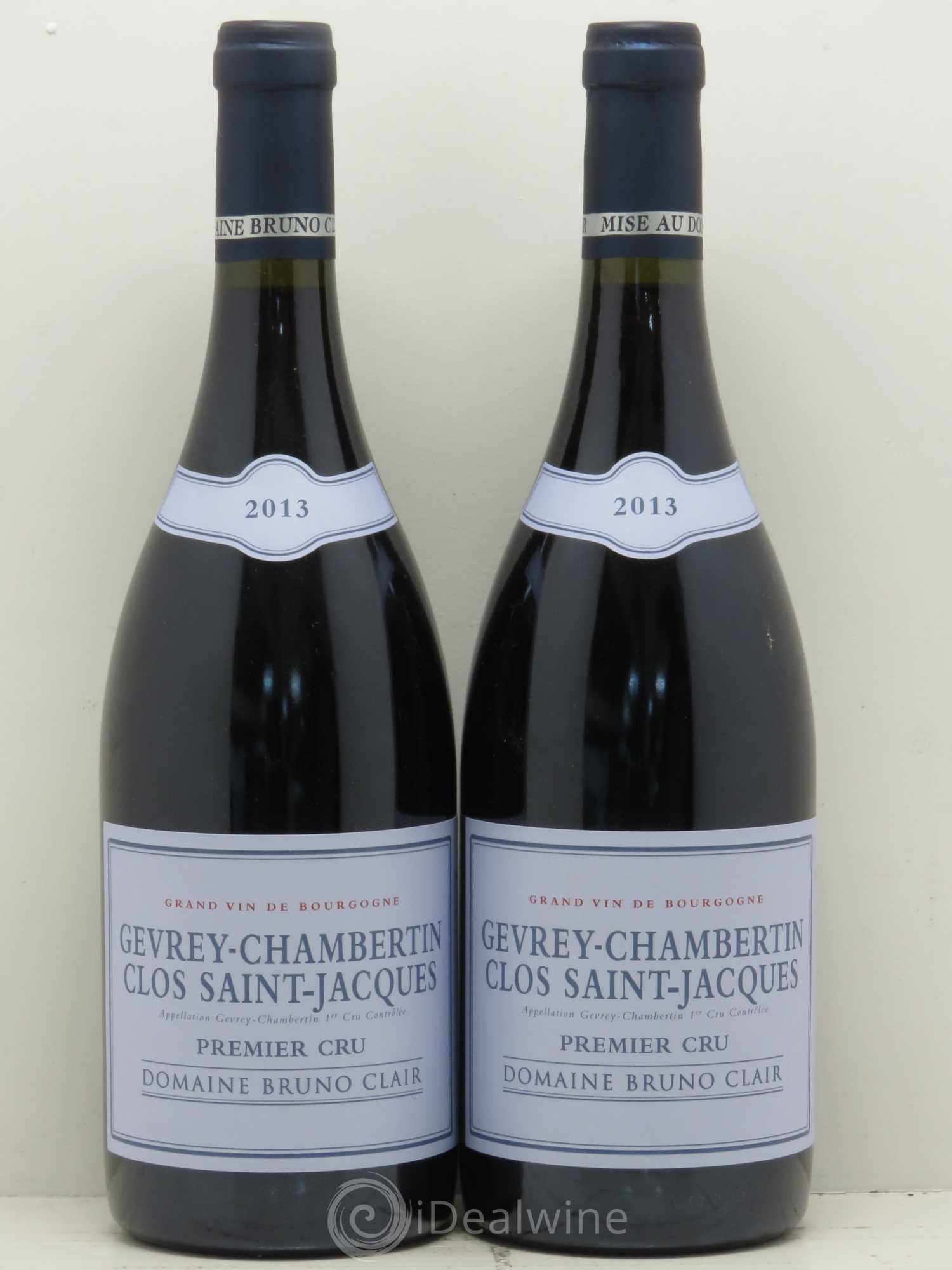 Gevrey-Chambertin 1er Cru Clos Saint-Jacques Bruno Clair (Domaine) 2013 - Lot de 2 bouteilles - 0