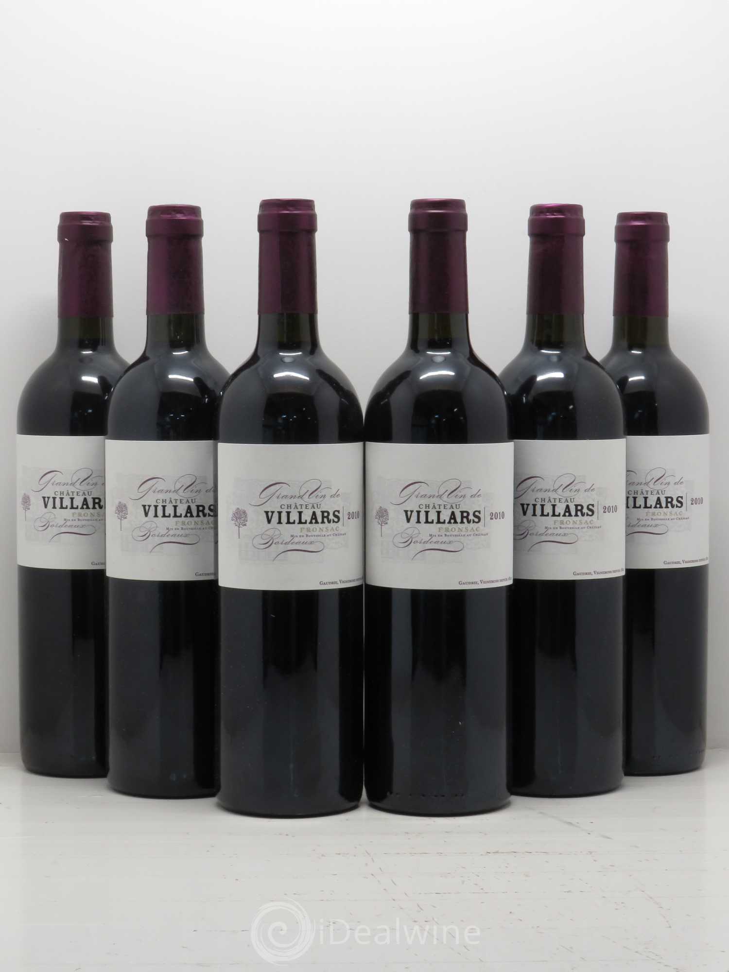 Fronsac Château Villars 2010 - Lot de 6 bouteilles - 0