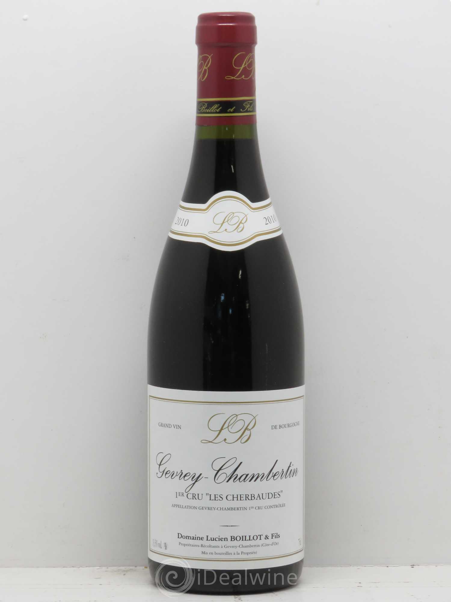 Gevrey-Chambertin 1er Cru Les Cherbaudes Lucien Boillot & Fils (Domaine) 2010 - Lot de 1 bouteille - 0