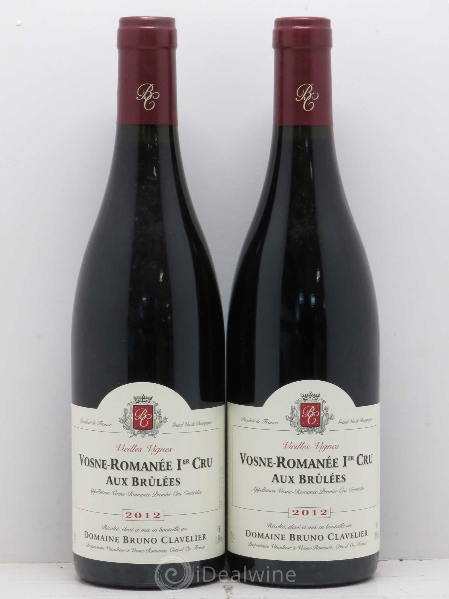Vosne-Romanée 1er Cru Aux Brulées Vieilles Vignes Bruno Clavelier 2012 - Lot de 2 bouteilles - 0
