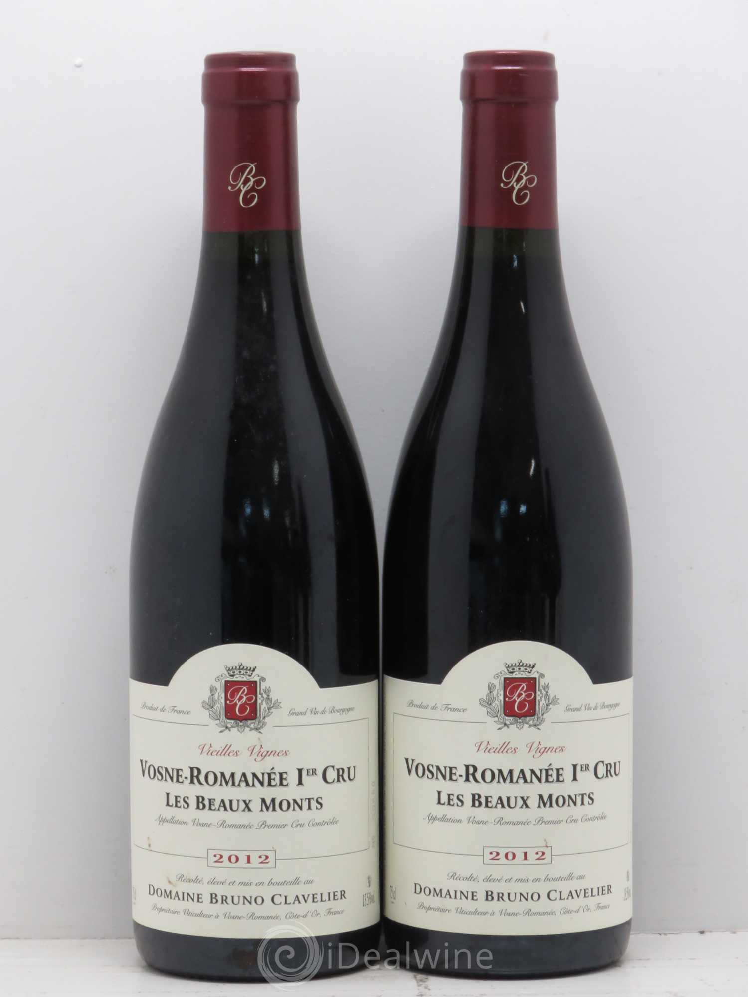 Vosne-Romanée 1er Cru Les Beaux Monts Vieilles vignes Bruno Clavelier (sans prix de réserve) 2012 - Lot de 2 bouteilles - 0