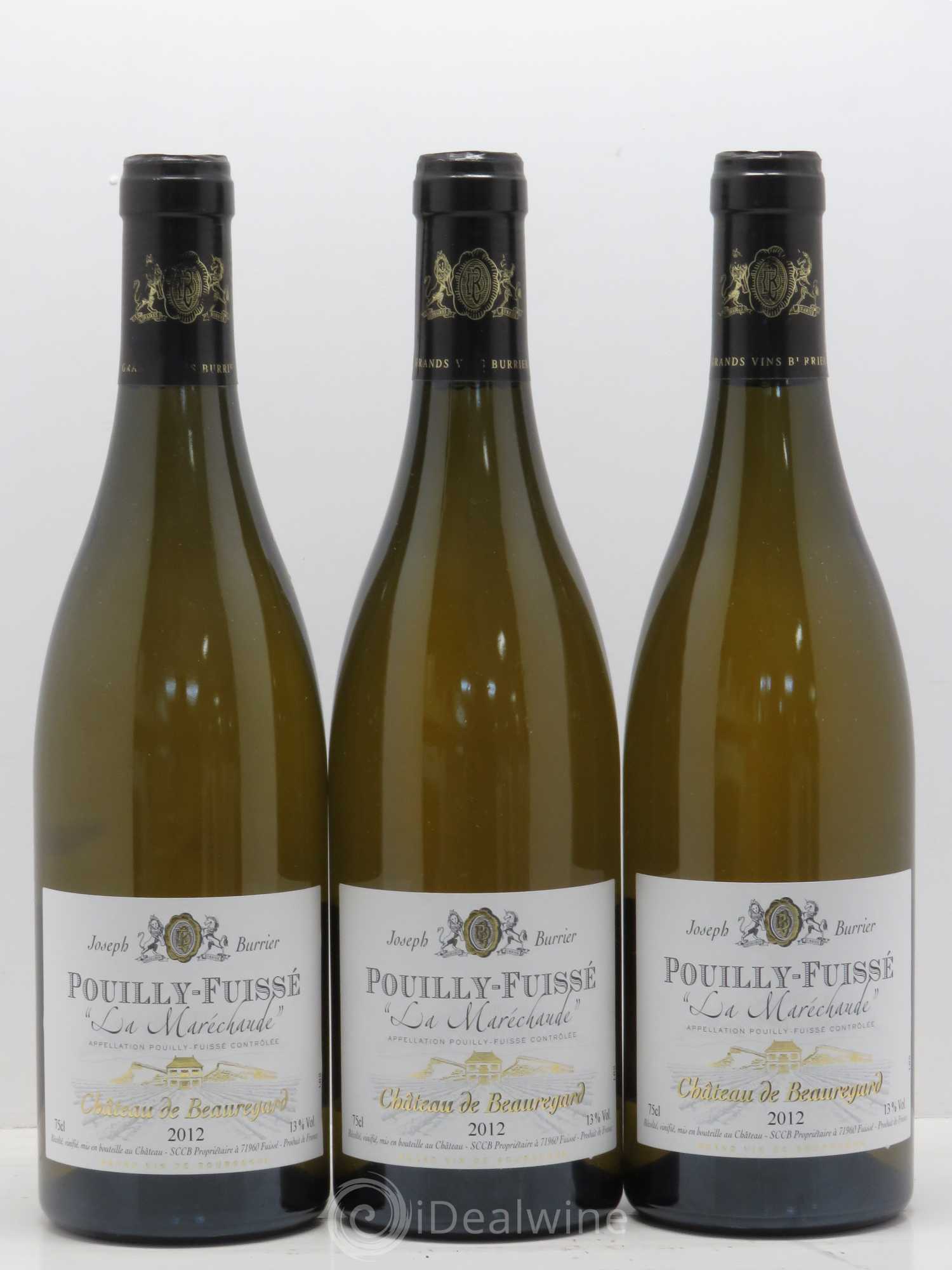 Pouilly-Fuissé La Marechaude Château De Beauregard 2012 - Posten von 3 Flaschen - 0