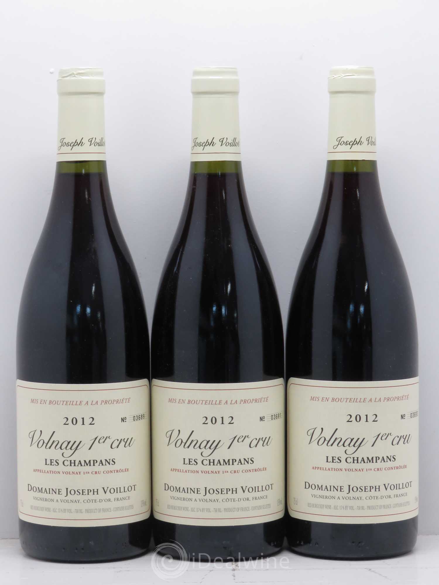 Volnay 1er Cru les Champans Joseph Voillot (Domaine) 2012 - Lot de 3 bouteilles - 0