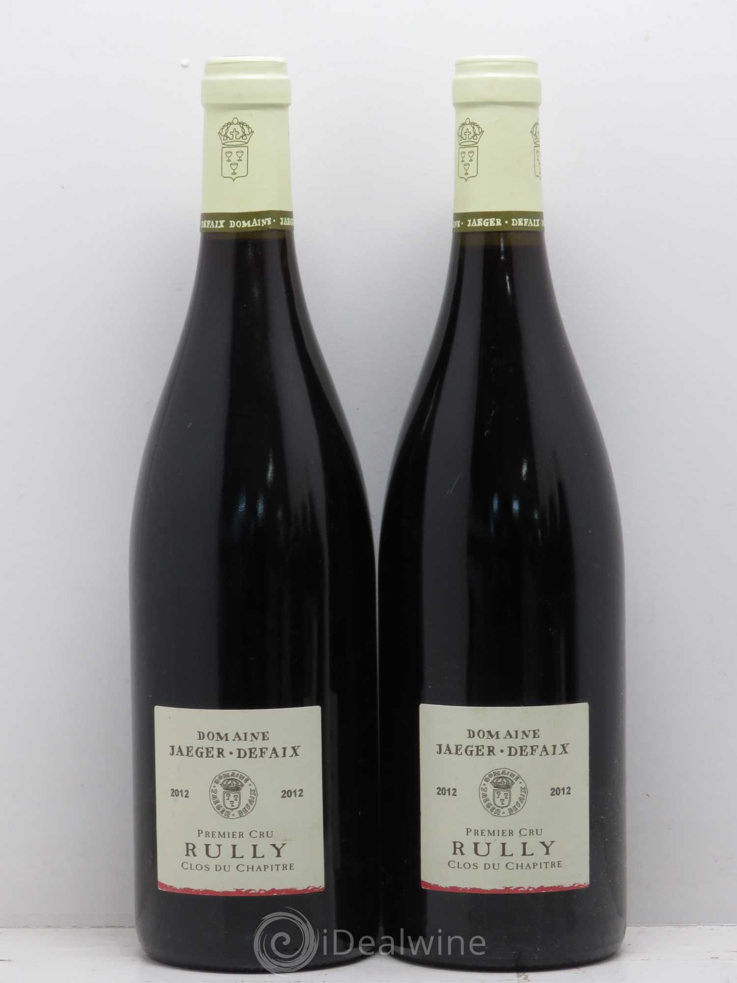 Rully 1er Cru Clos du Chapitre Jaeger Defaix (Domaine) 2012 - Lot de 5 bouteilles - 1
