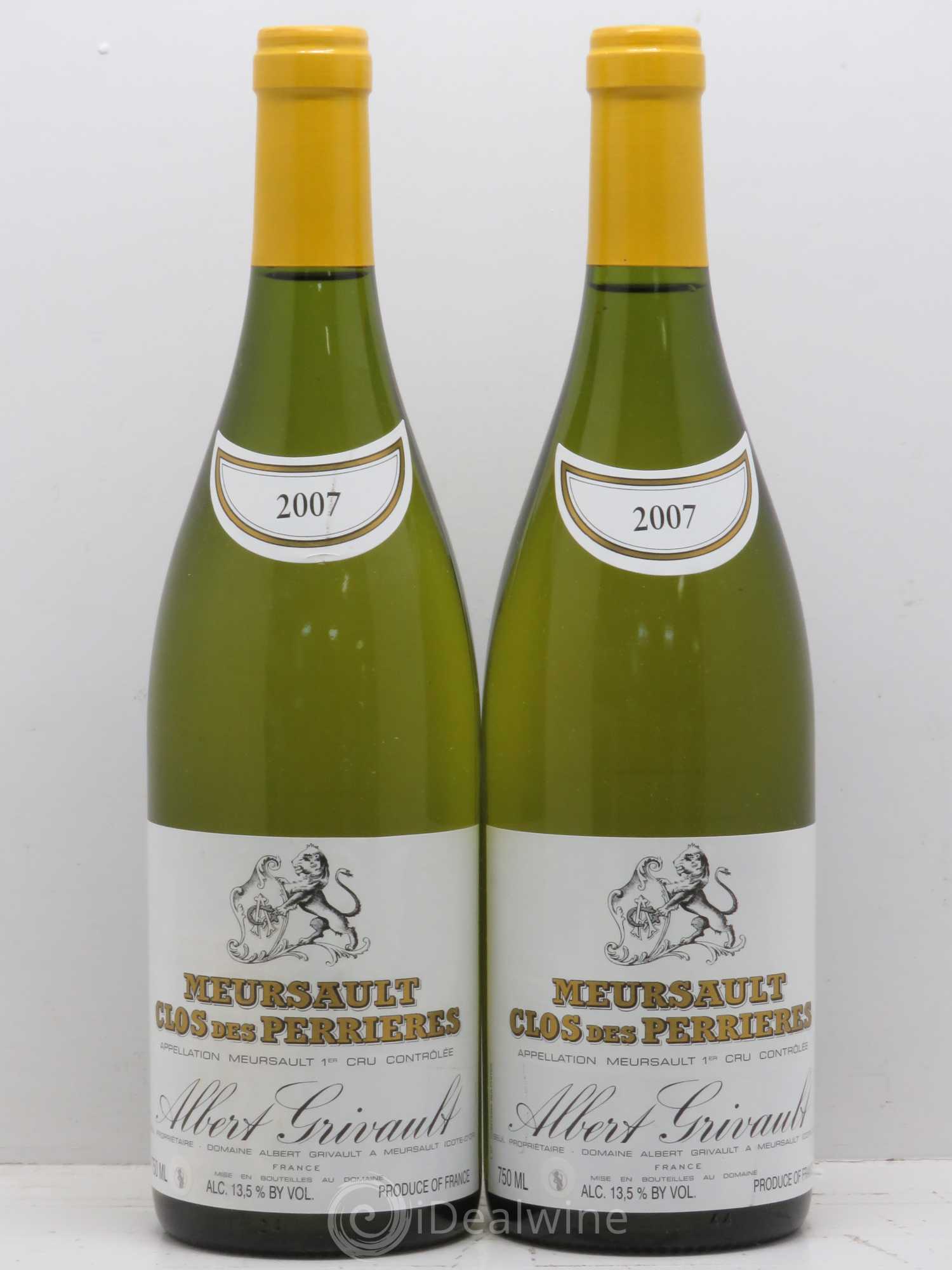 Meursault 1er Cru Clos des Perrières Monopole Albert Grivault 2007 - Lot de 2 bouteilles - 0