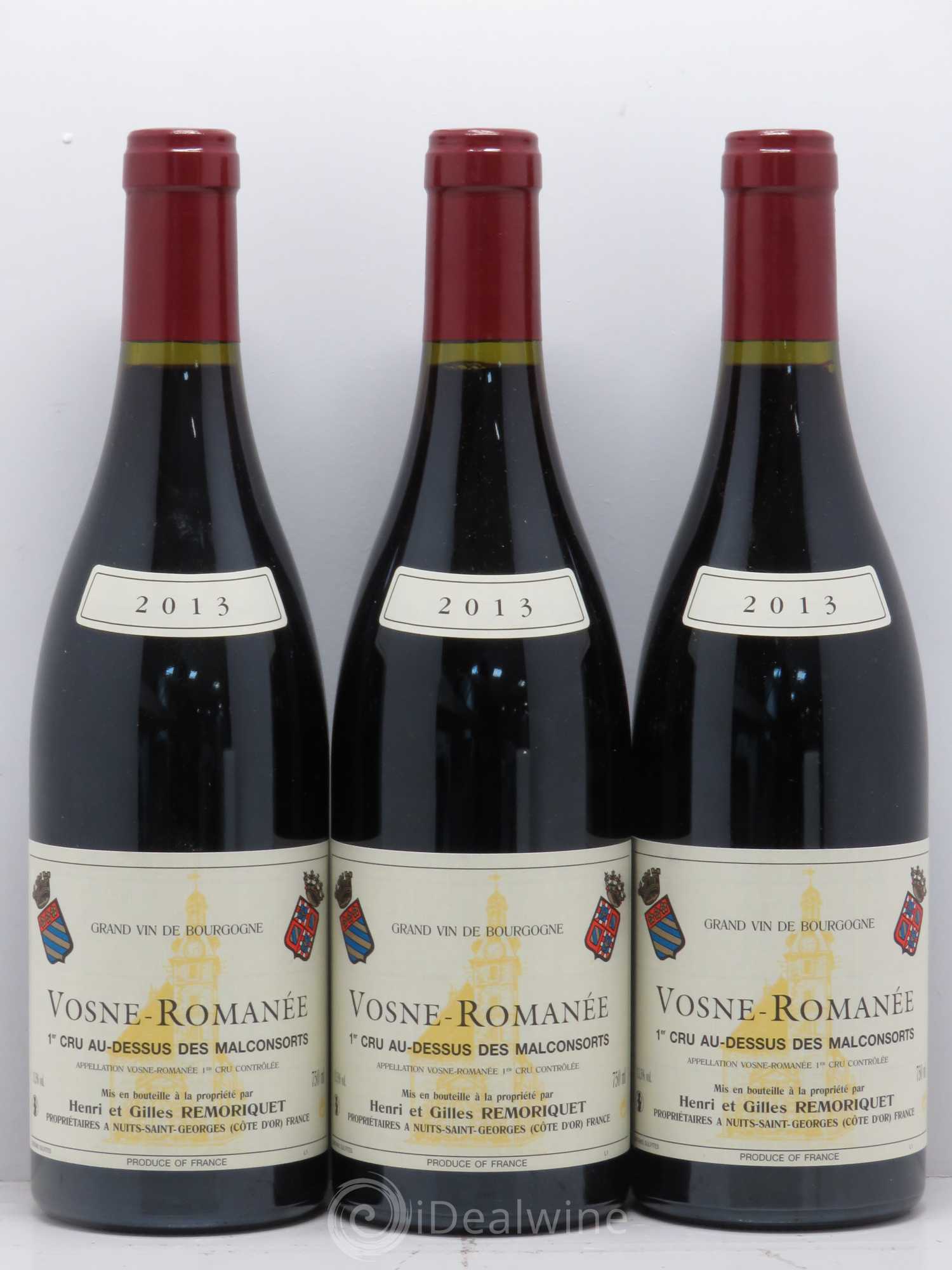 Vosne-Romanée 1er Cru Au Dessus Des Malconsorts Remoriquet (sans prix de réserve) 2013 - Posten von 3 Flaschen - 0