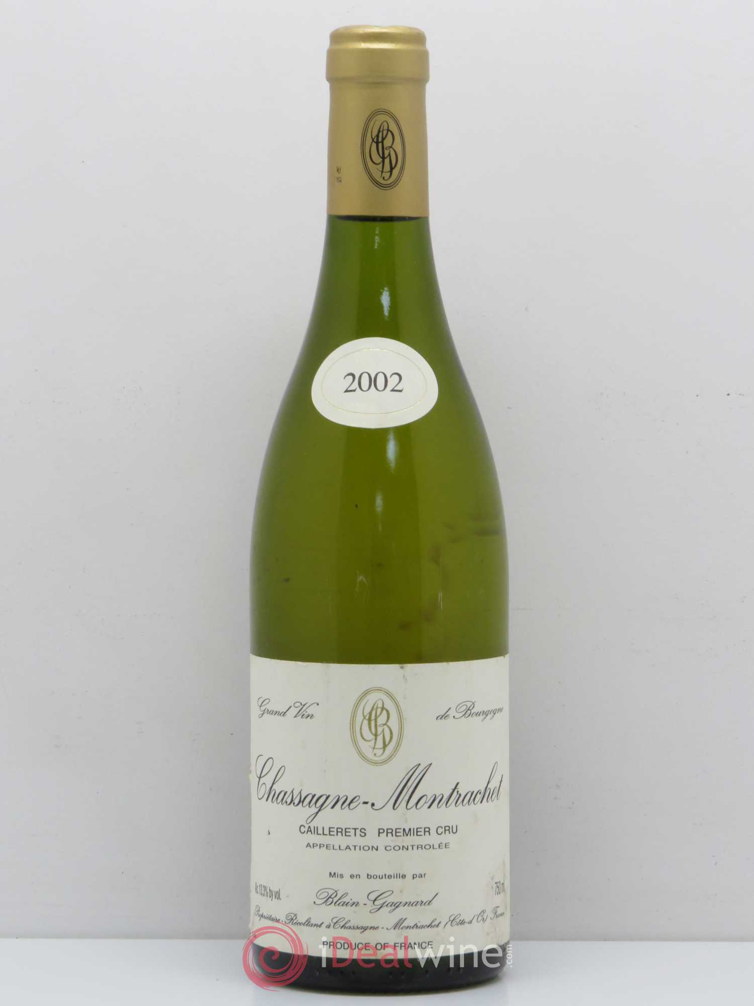 Chassagne-Montrachet 1er Cru Caillerets Blain Gagnard 2002 - Posten von 1 Flasche - 0