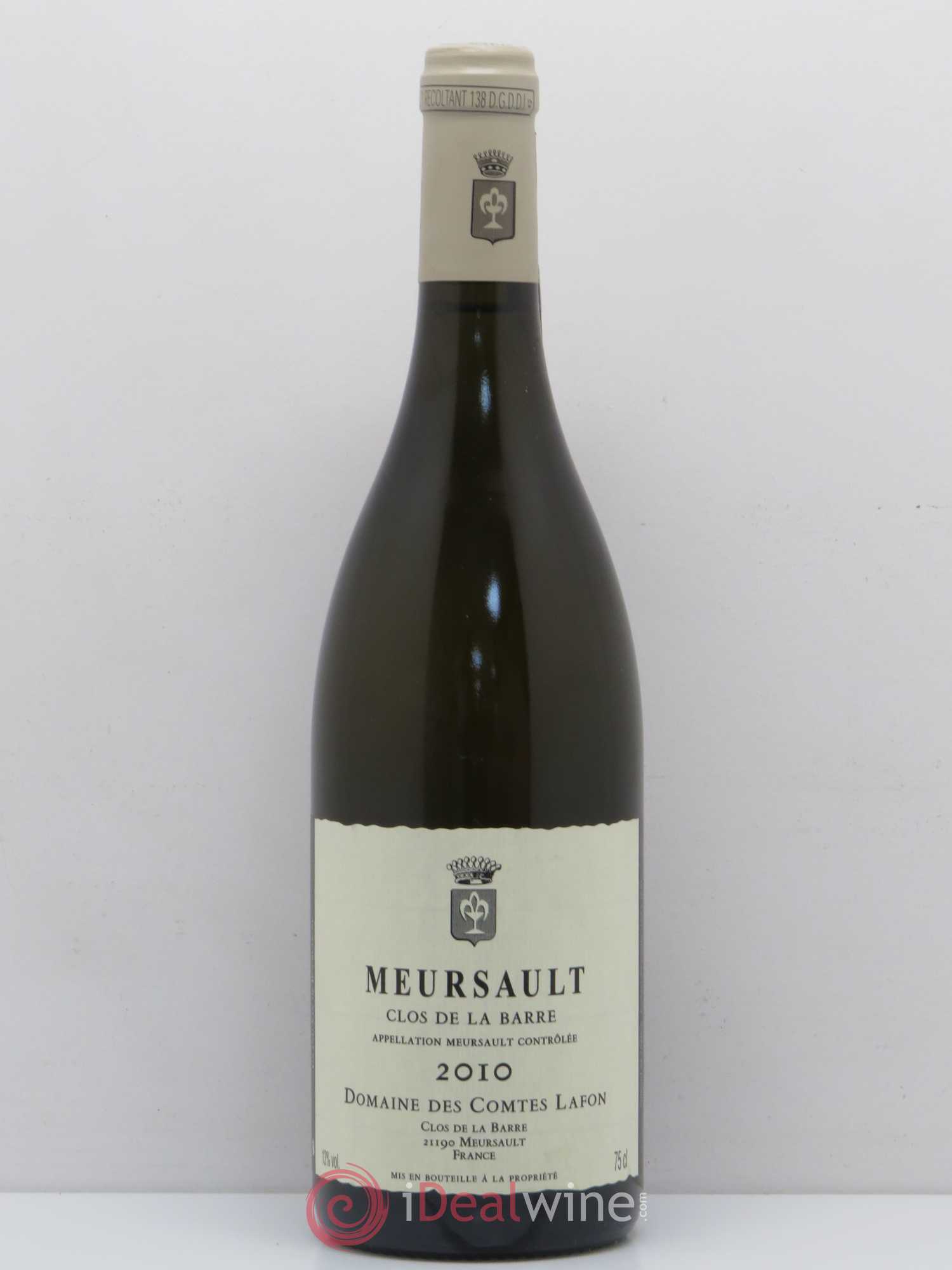 Meursault Clos de la Barre Comtes Lafon (Domaine des) 2010 - Lot de 1 bouteille - 0