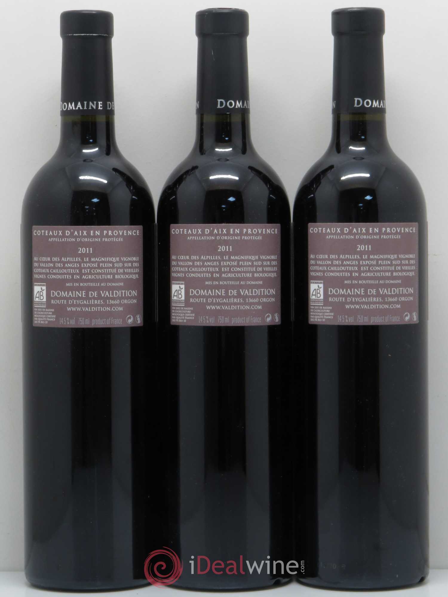 Coteaux d'Aix-en-Provence Vallon des Anges Valdition 2011 - Posten von 3 Flaschen - 1