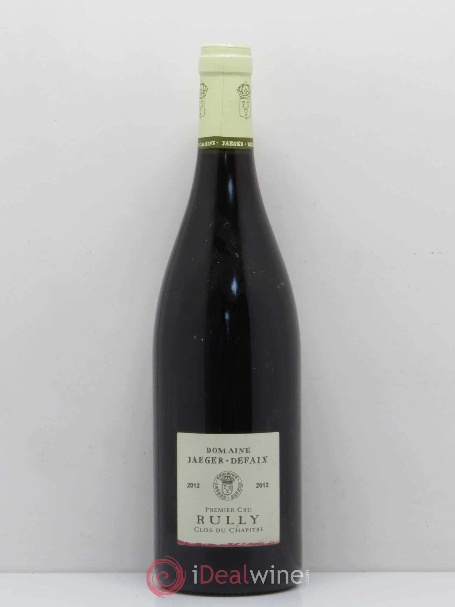 Rully 1er Cru Clos du Chapitre Jaeger Defaix (Domaine) 2012 - Lot de 1 bouteille - 0