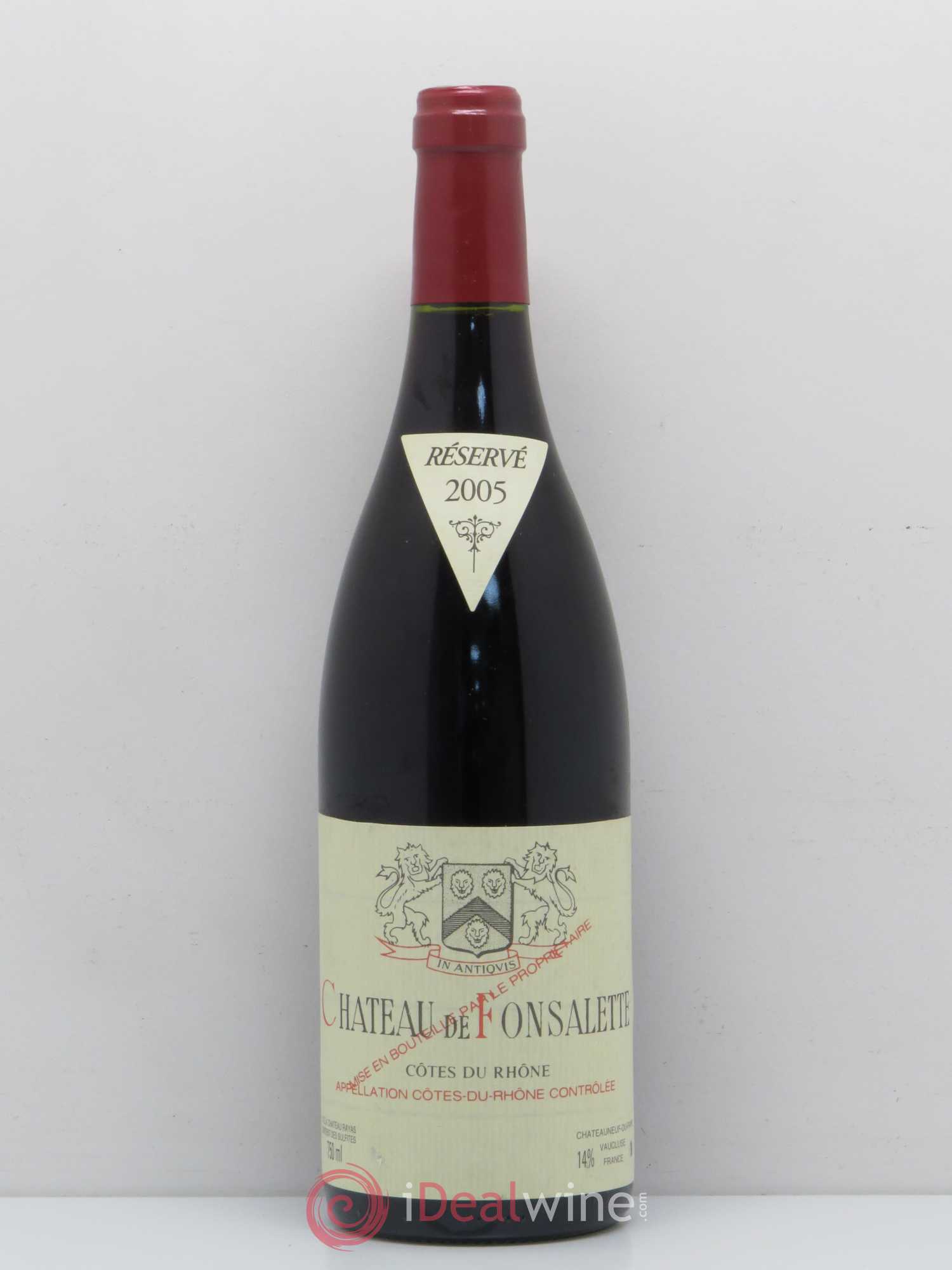 Côtes-du-Rhône Château de Fonsalette Emmanuel Reynaud 2005 - Lot de 1 bouteille - 0
