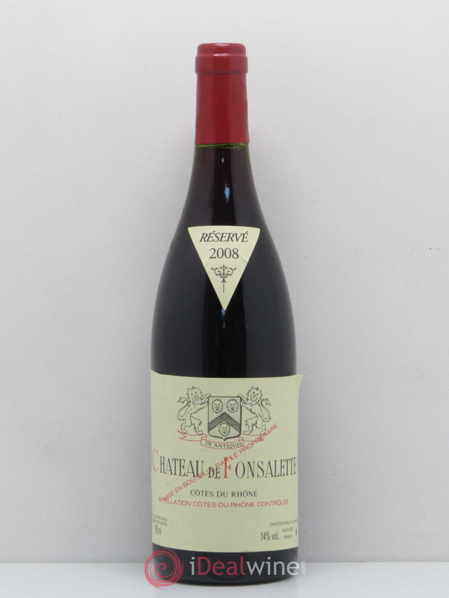 Côtes-du-Rhône Château de Fonsalette Emmanuel Reynaud 2008 - Lot de 1 bouteille - 0