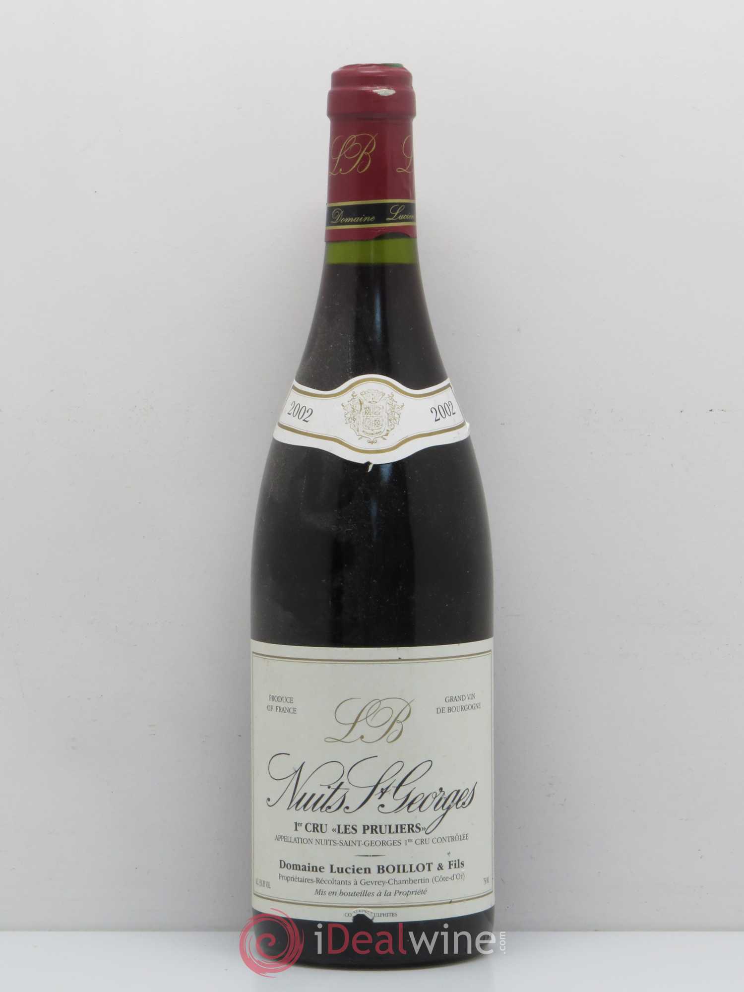 Nuits-Saint-Georges 1er Cru Les Pruliers Lucien Boillot & Fils (Domaine) 2002 - Lot de 1 bouteille - 0